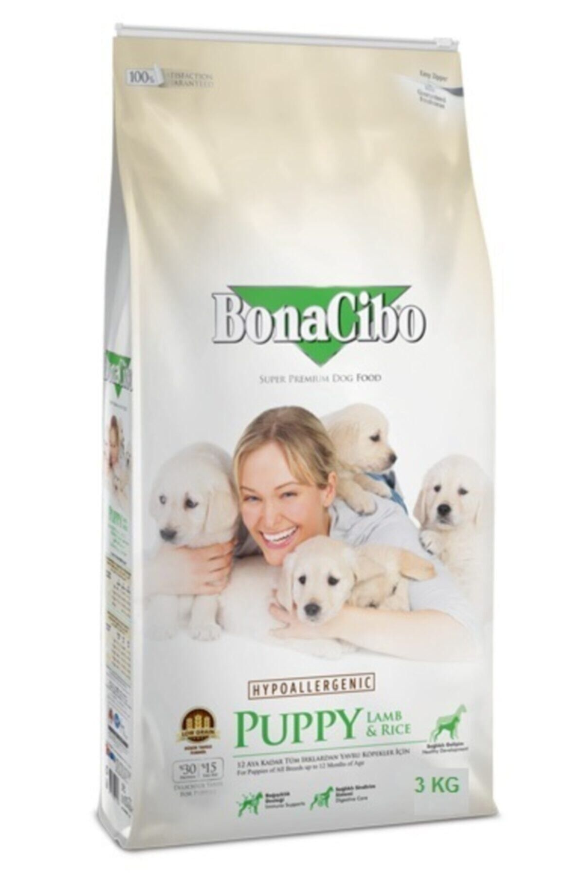 BonaCibo Puppy Lamb Rice Kuzu Etli Ve Pirinçli Yavru Köpek Maması 3 Kg
