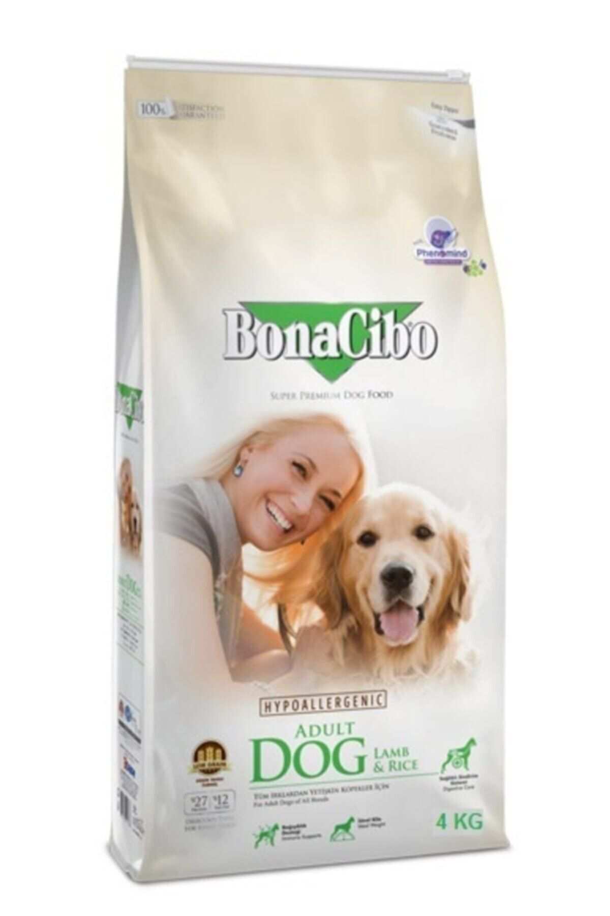 BonaCibo Adult Dog Lamb & Rice Kuzu Etli Ve Pirinçli Yetişkin Köpek Maması 4 Kg