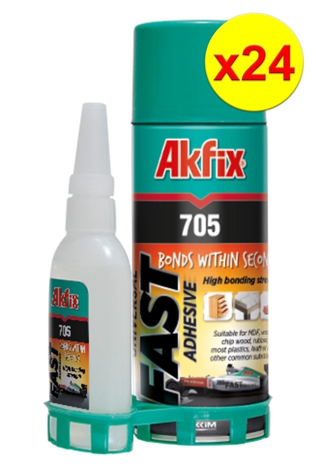 Akfix 705 Mdf Kit Hızlı Yapıştırıcı 200ml + 50gr 24 Adet
