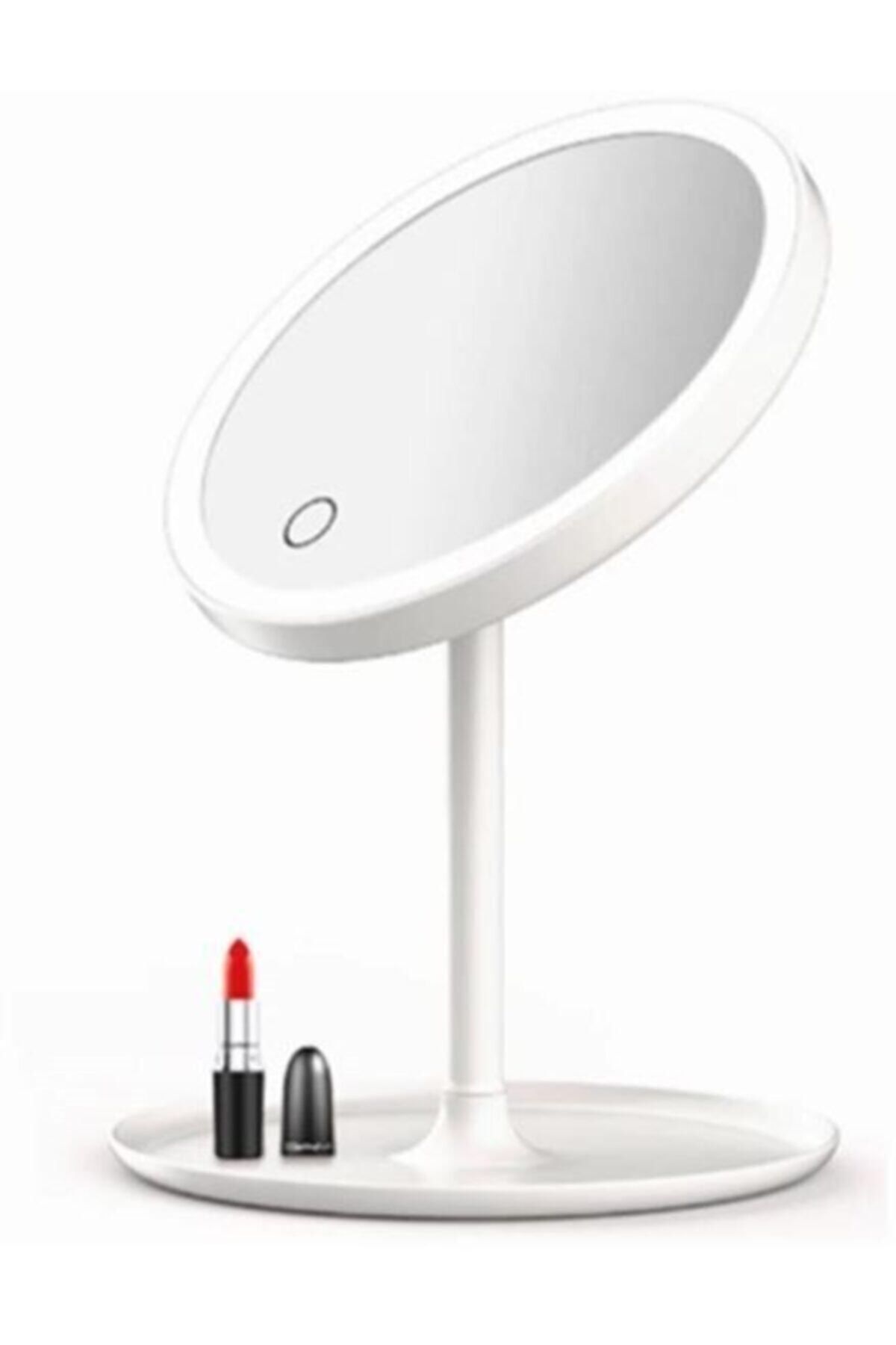 Raicon Dokunmatik 3 Kademeli Led Işıklı Usb Şarjlı Yuvarlak Masa Üstü Makyaj Aynası