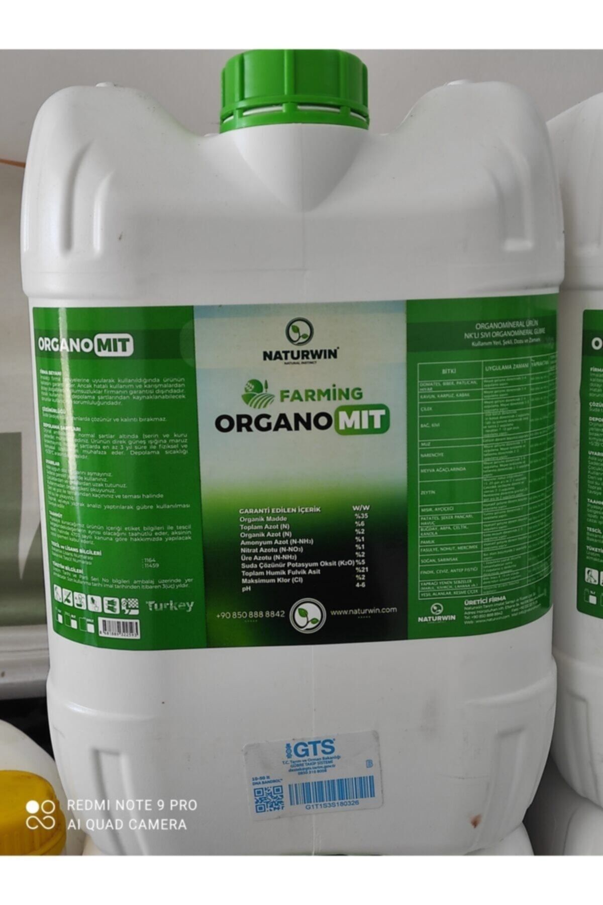 Naturwin Farming Organomit-sıvı Haldeki Humik Asit -20 lt