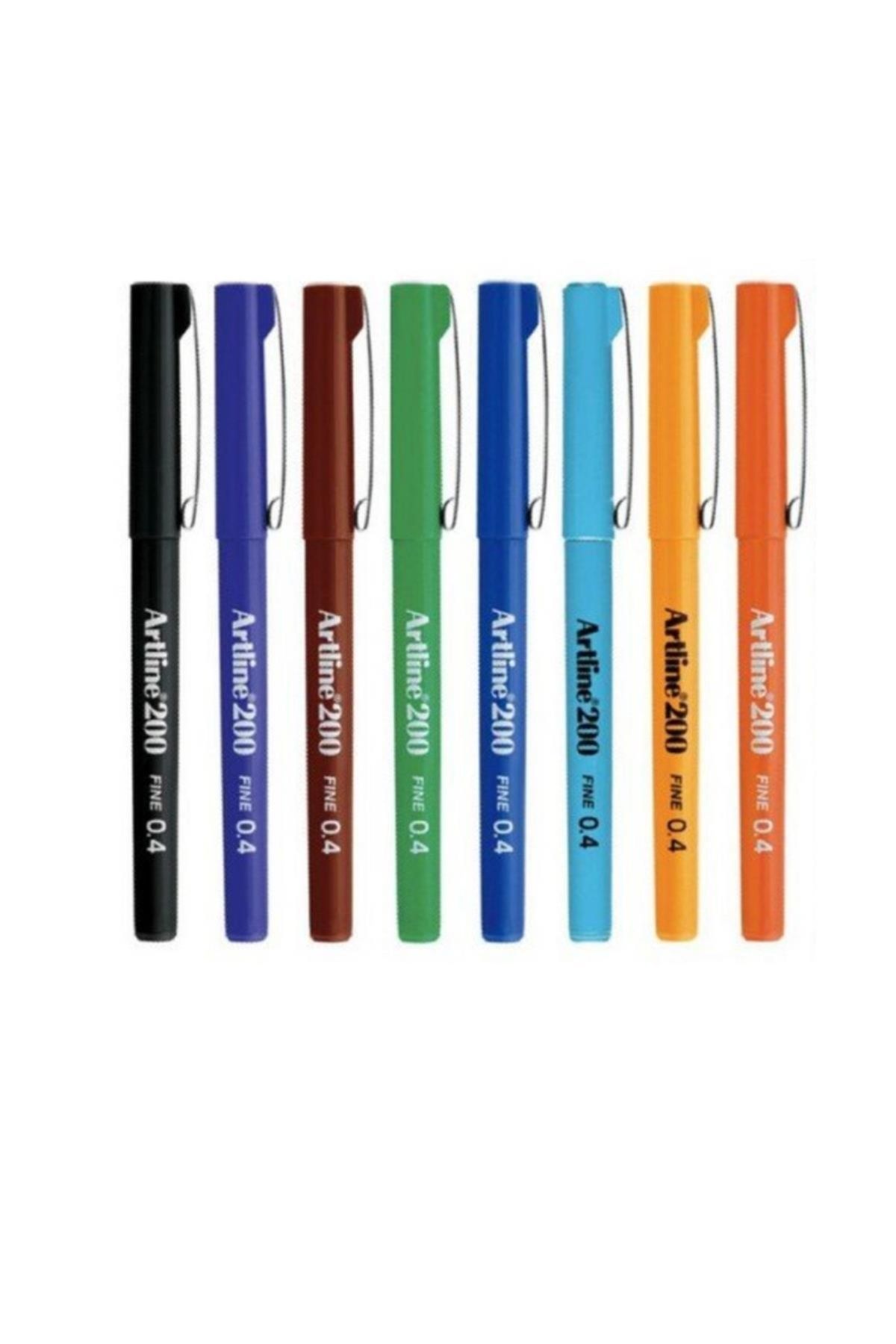artline 200 Fineliner 0.4 Mm Ince Uçlu Yazı Ve Çizim Kalemi 8 Renk (8 Adet Kalem)