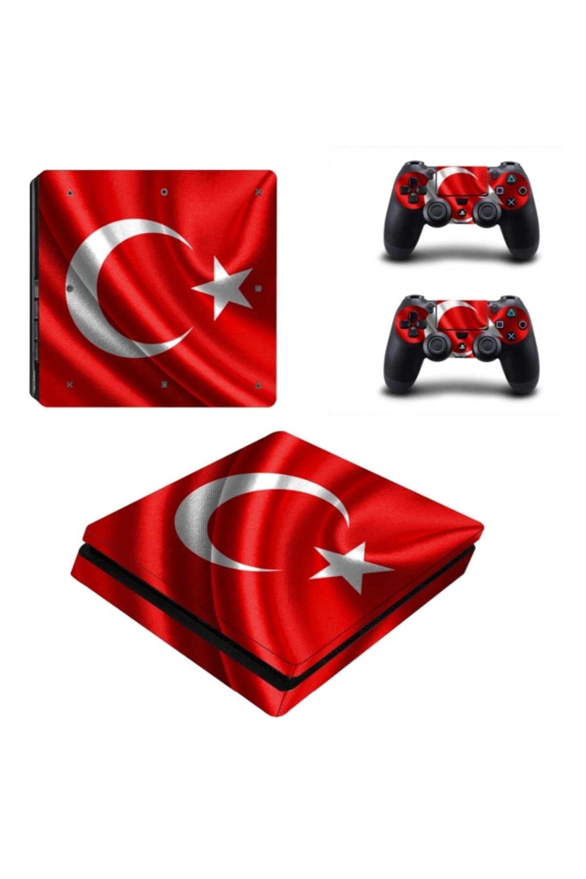 Genel Markalar Dalgalı Türk Bayrağı Playstation 4 Slim Kasa Sticker Kaplama