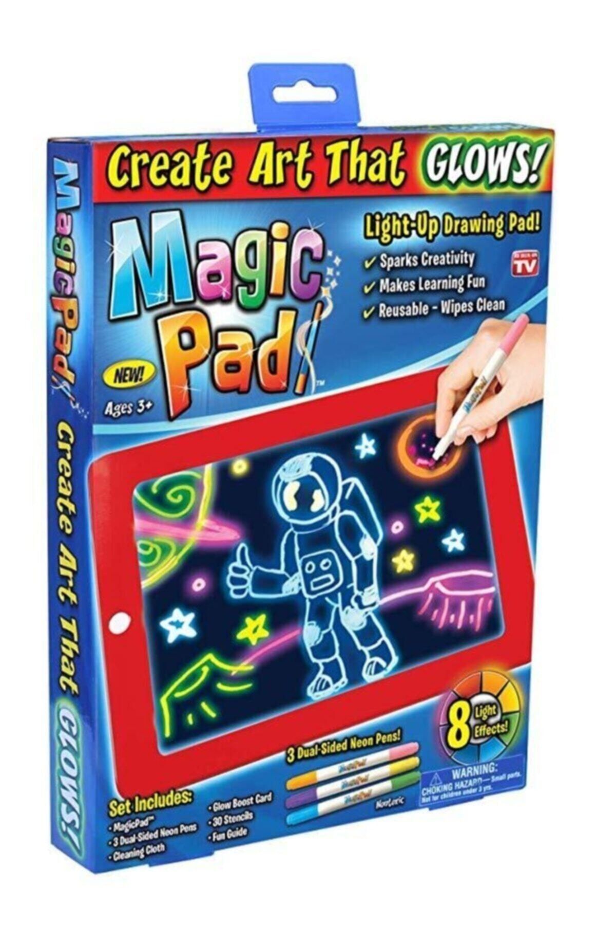 Genel Markalar Magic Pad Yazı Çizim Tahtası Resim Şekil Tablet Tipi Işıklı Ledli