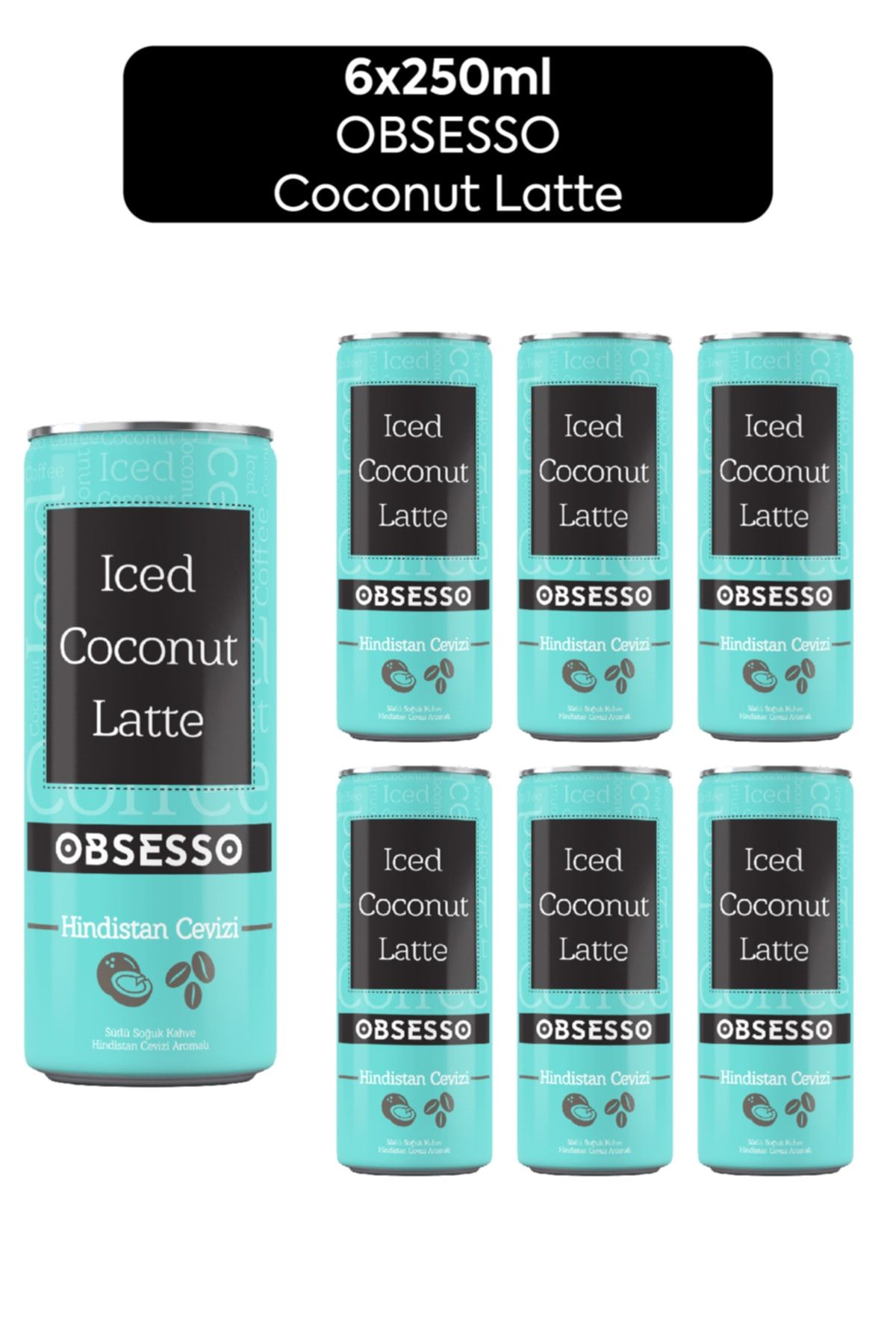 OBSESSO Iced Coconut Latte 250 Ml - 6 Adet