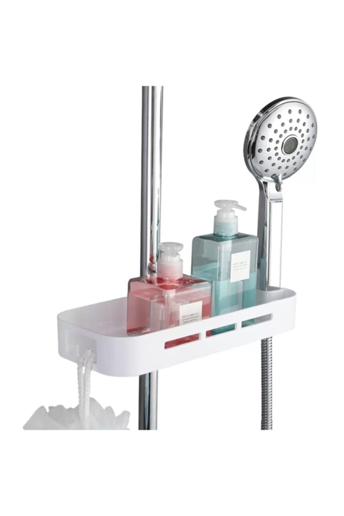 Microcase Banyo Rafı Şampuanlık Sabunluk Banyo Organizeri Duş Başlık Tutucu