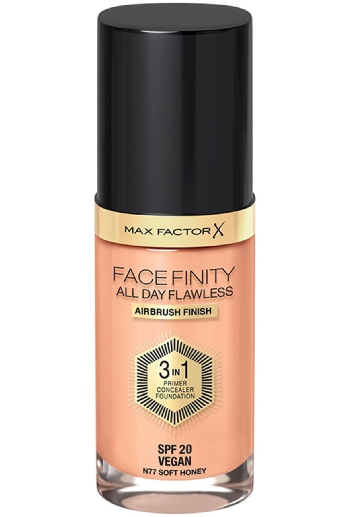 Max Factor Facefinity 3'ü 1 Arada Kalıcı Fondöten 77 Soft Honey