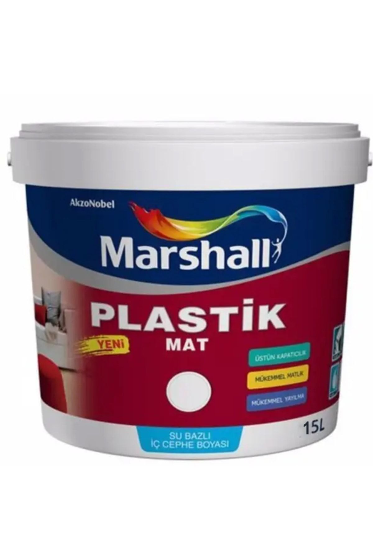 Marshall Plastik Mat Silinebilir Iç Cephe Boyası Kara Incir 15 Lt (20 Kg)