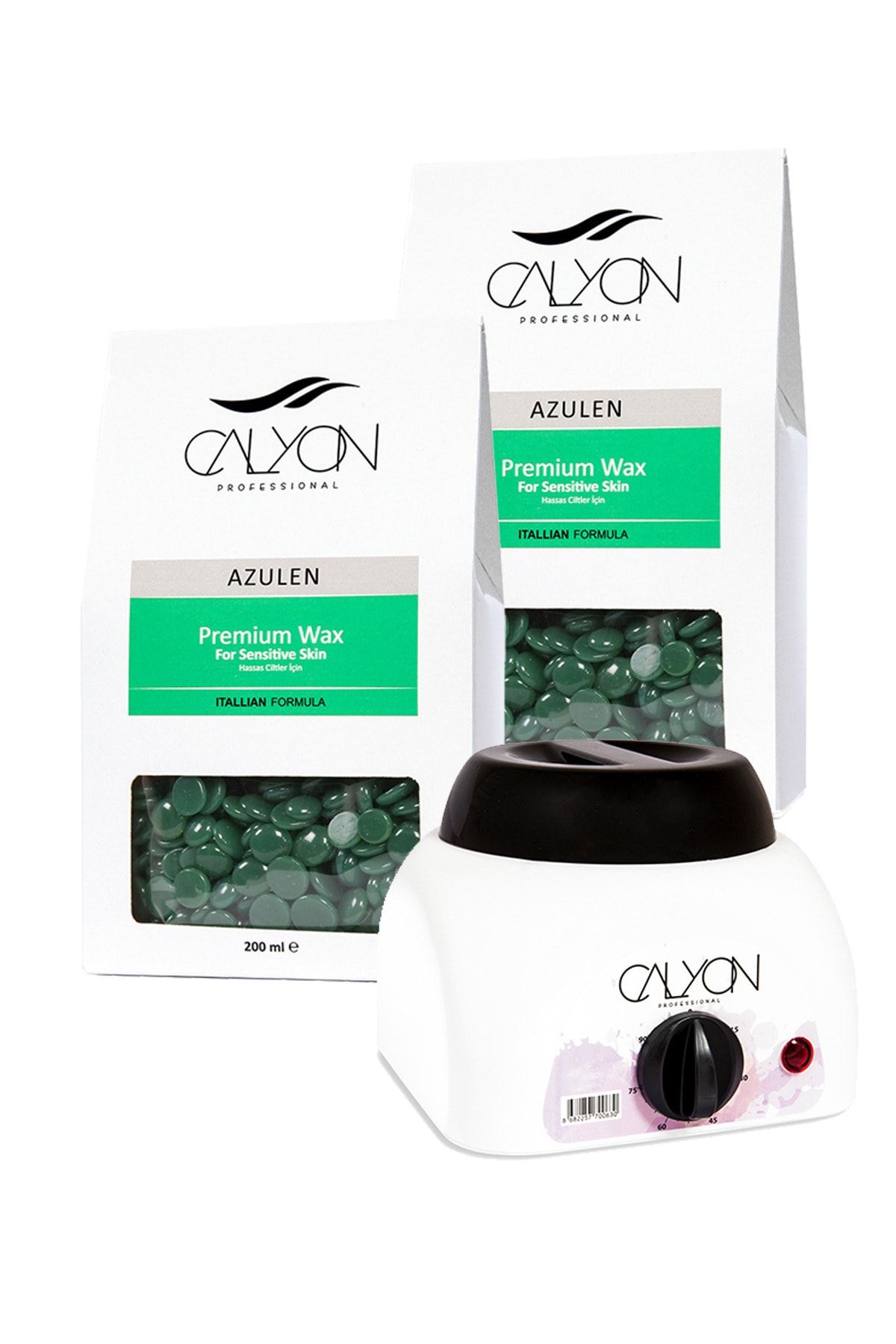 CALYON 2 Adet Azulen Soyulabilir Inci Boncuk Ağda+800 ml Ağda Makinesi