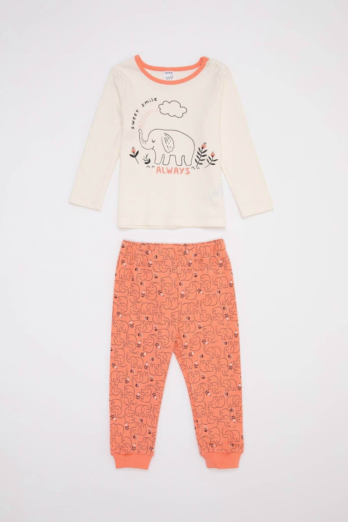 Defacto Kız Bebek Baskılı Pijama Takımı S1490A220AU