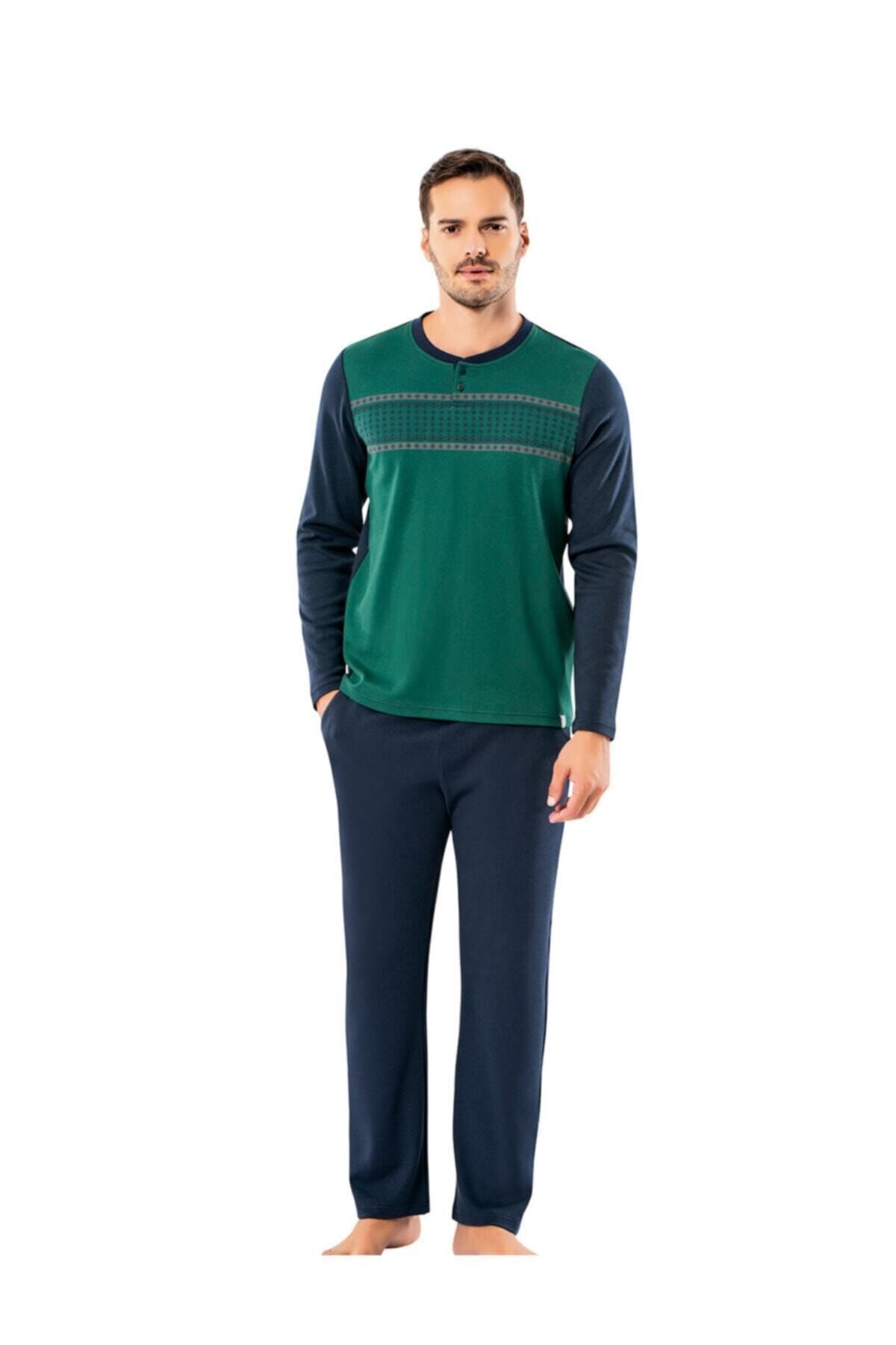 Şahinler Erkek Yeşil Pijama Takımı Mep25064-1
