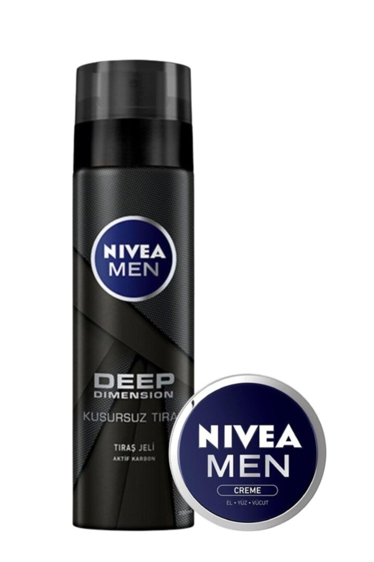 NIVEA Deep Men Tıraş Jeli 200 Ml + Men Erkek Yüz Kremi 30 Ml