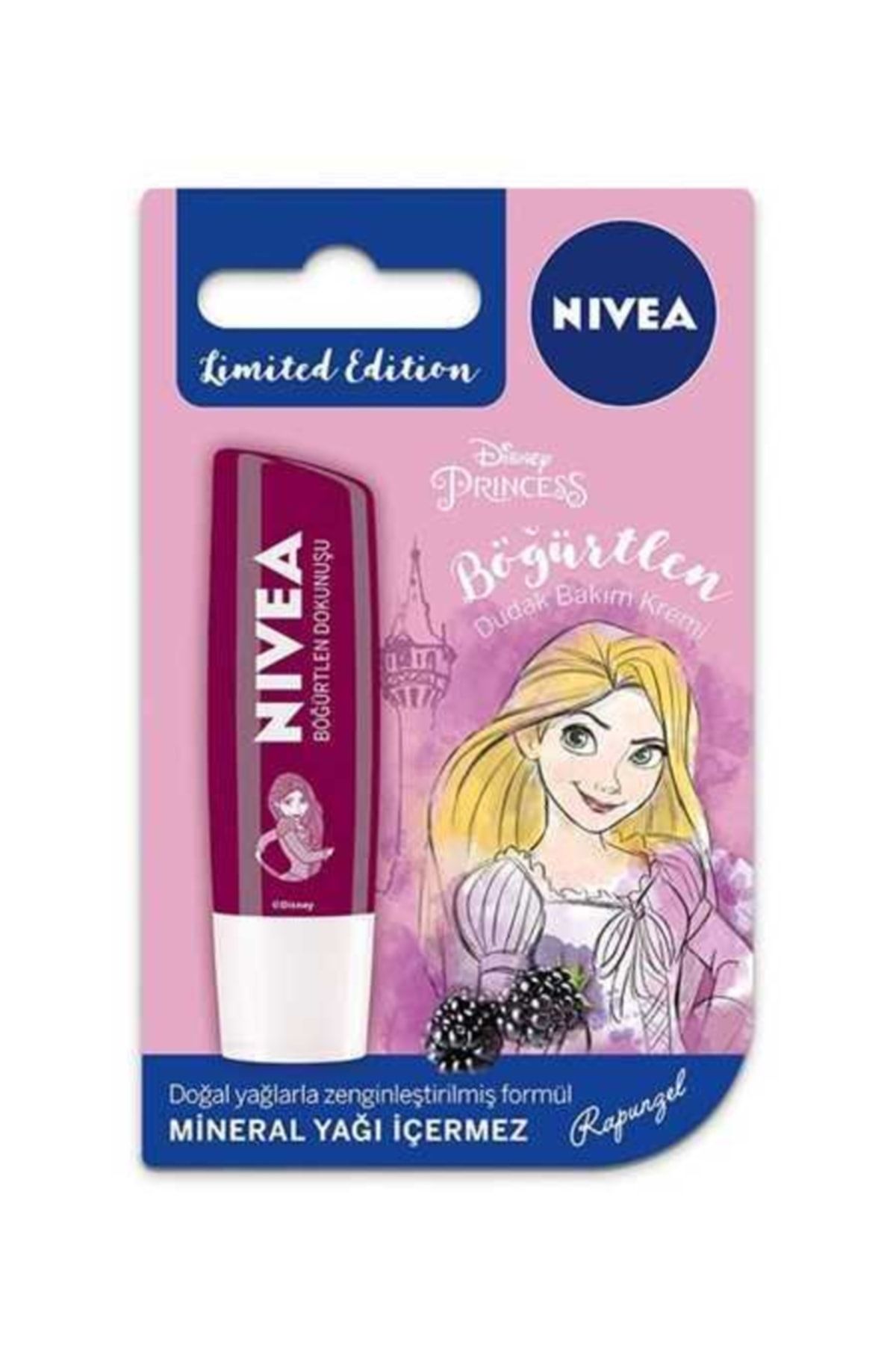 NIVEA Lip Care Böğürtlen Disney - Rapunzel