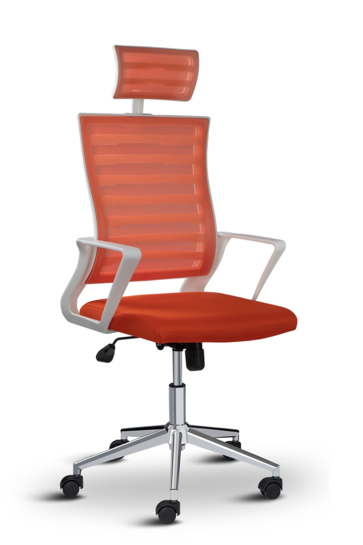 Asbir Mobilya Ceo Turuncu Fileli Başlıklı Çalışma Koltuğu Ofis Sandalyesi Bilgisayar Sandalyesi