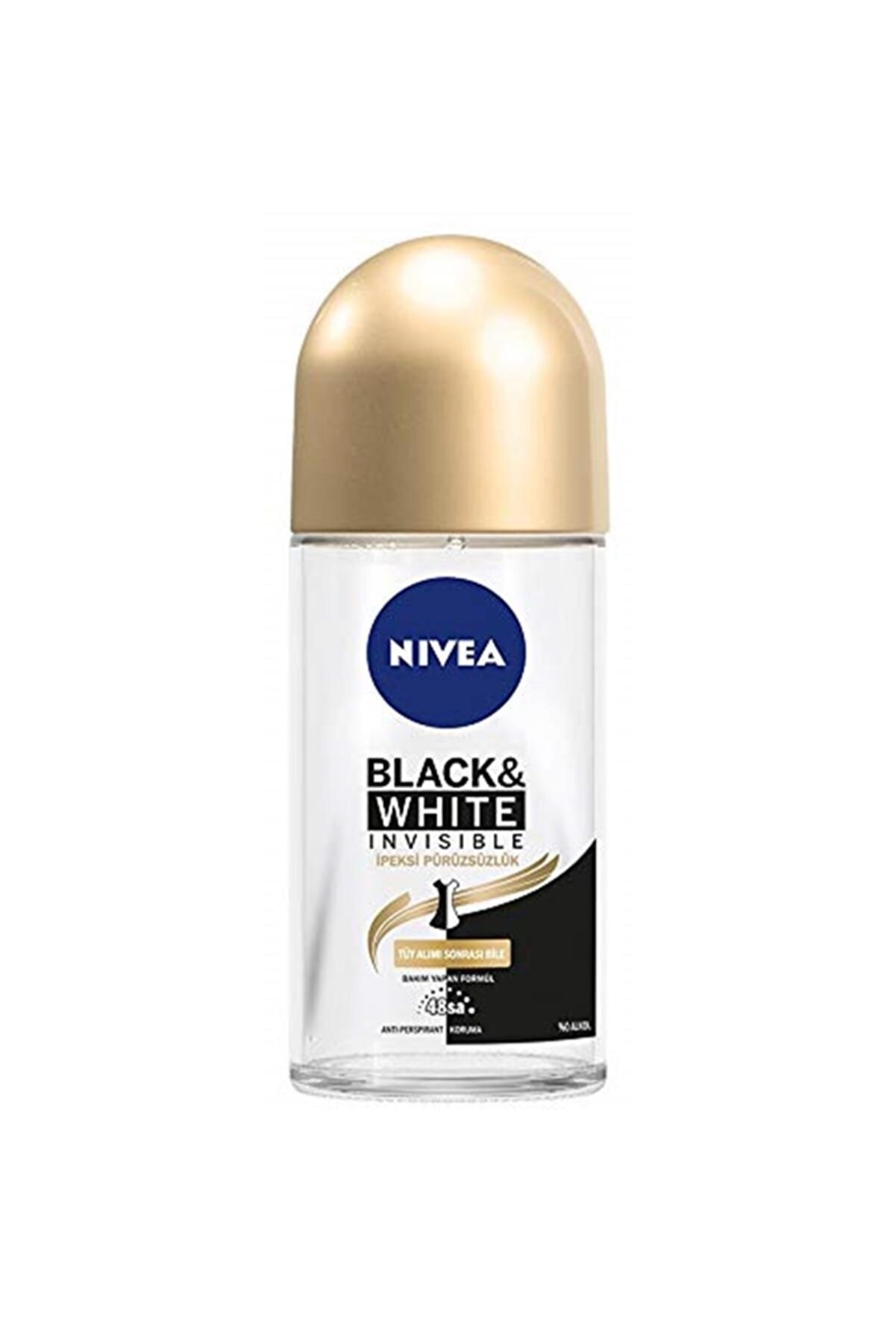 NIVEA Black & White Invisible - Ipeksi Pürüzsüzlük Roll On Deodorant 50 ml