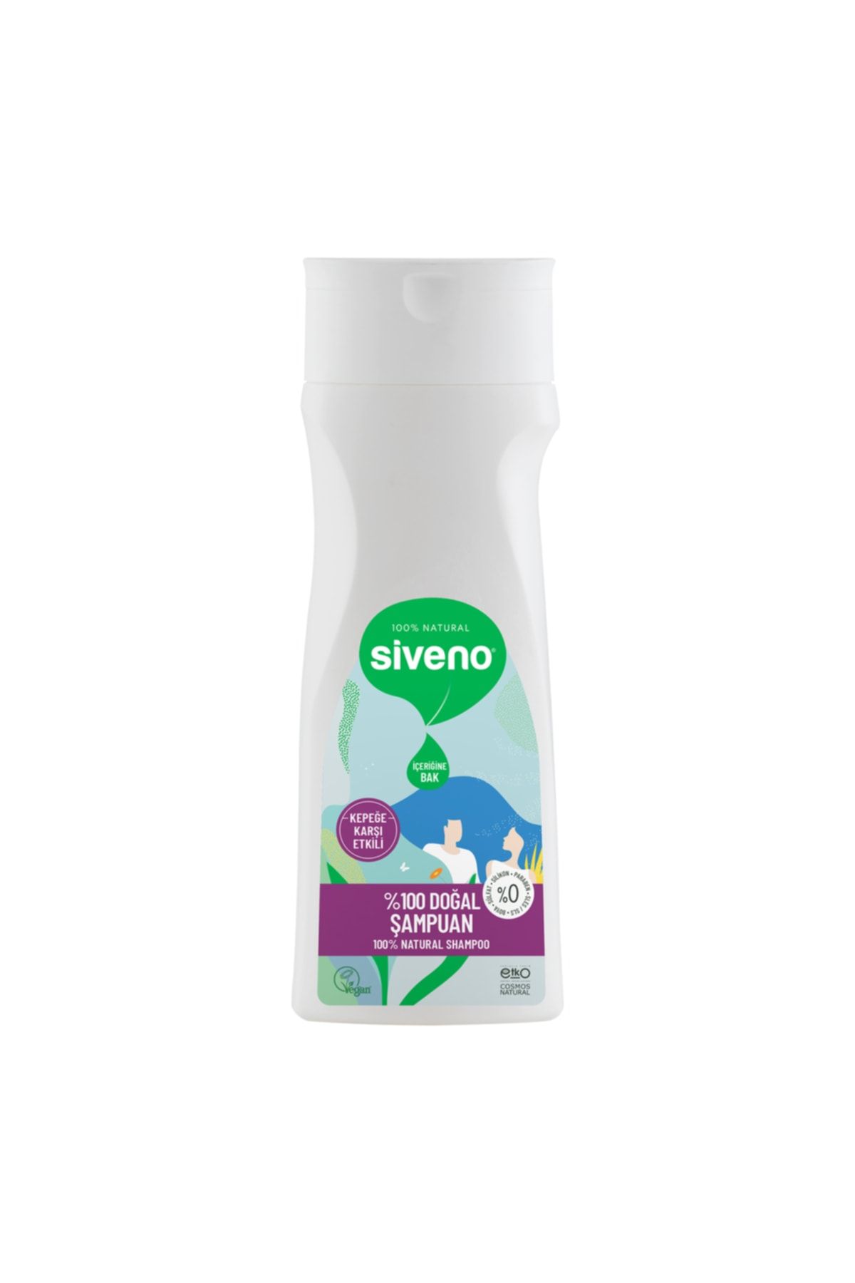 Siveno %100 Doğal Kepeğe Karşı Etkili Şampuan Günlük Bakım Yağlı Saçlar Çay Ağacı Keklik Üzümü Vegan 300 ml