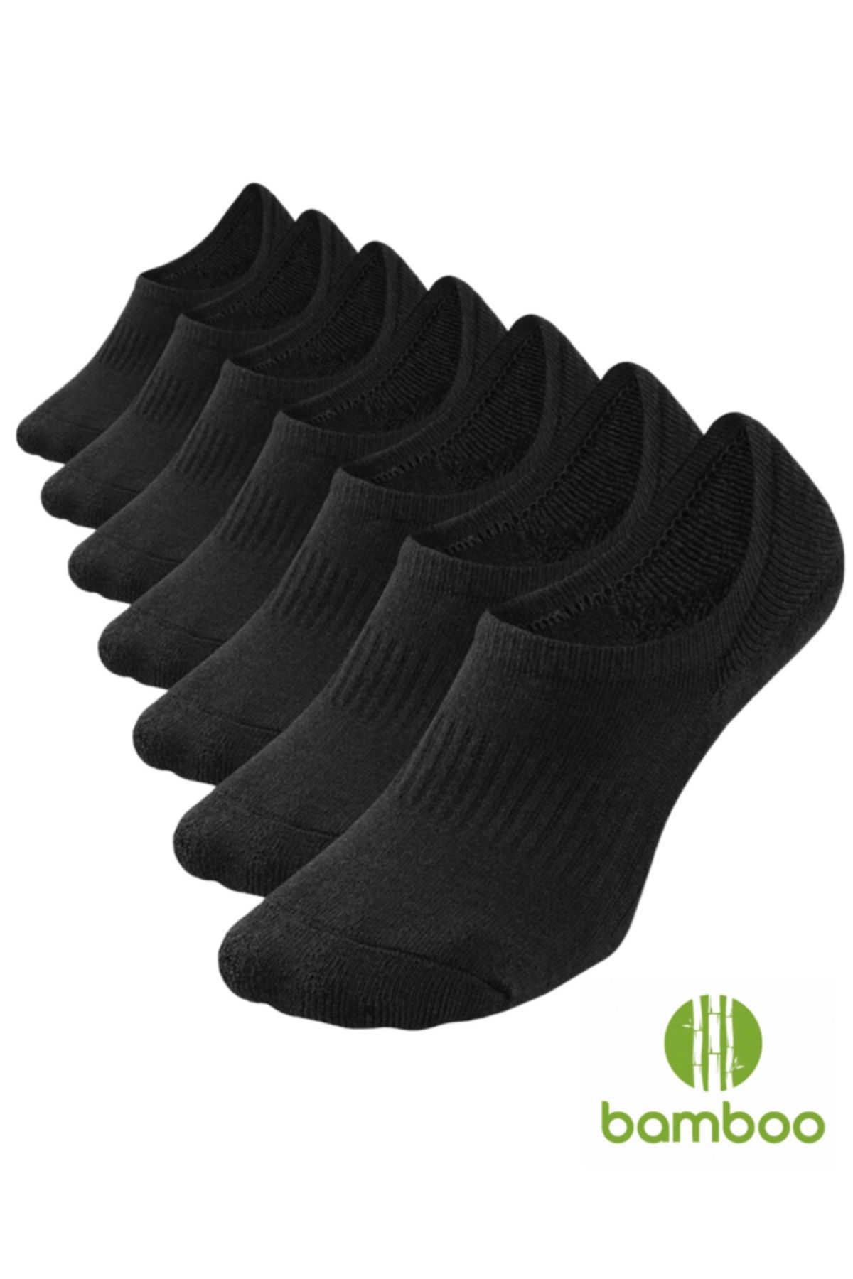 socksbox 7 Çift Bambu Dikişsiz Sneakers Siyah Çorap