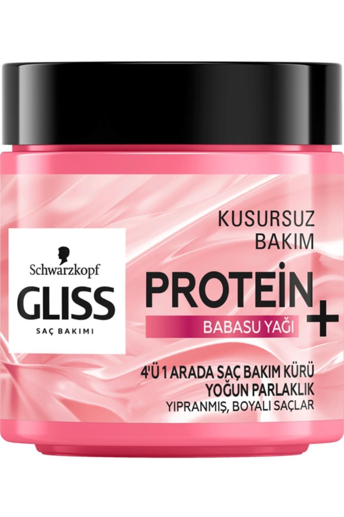 Gliss Protein + Babasu Yağı 4'ü 1 Arada Yoğun Parlaklık Saç Bakım Kürü 400 Ml