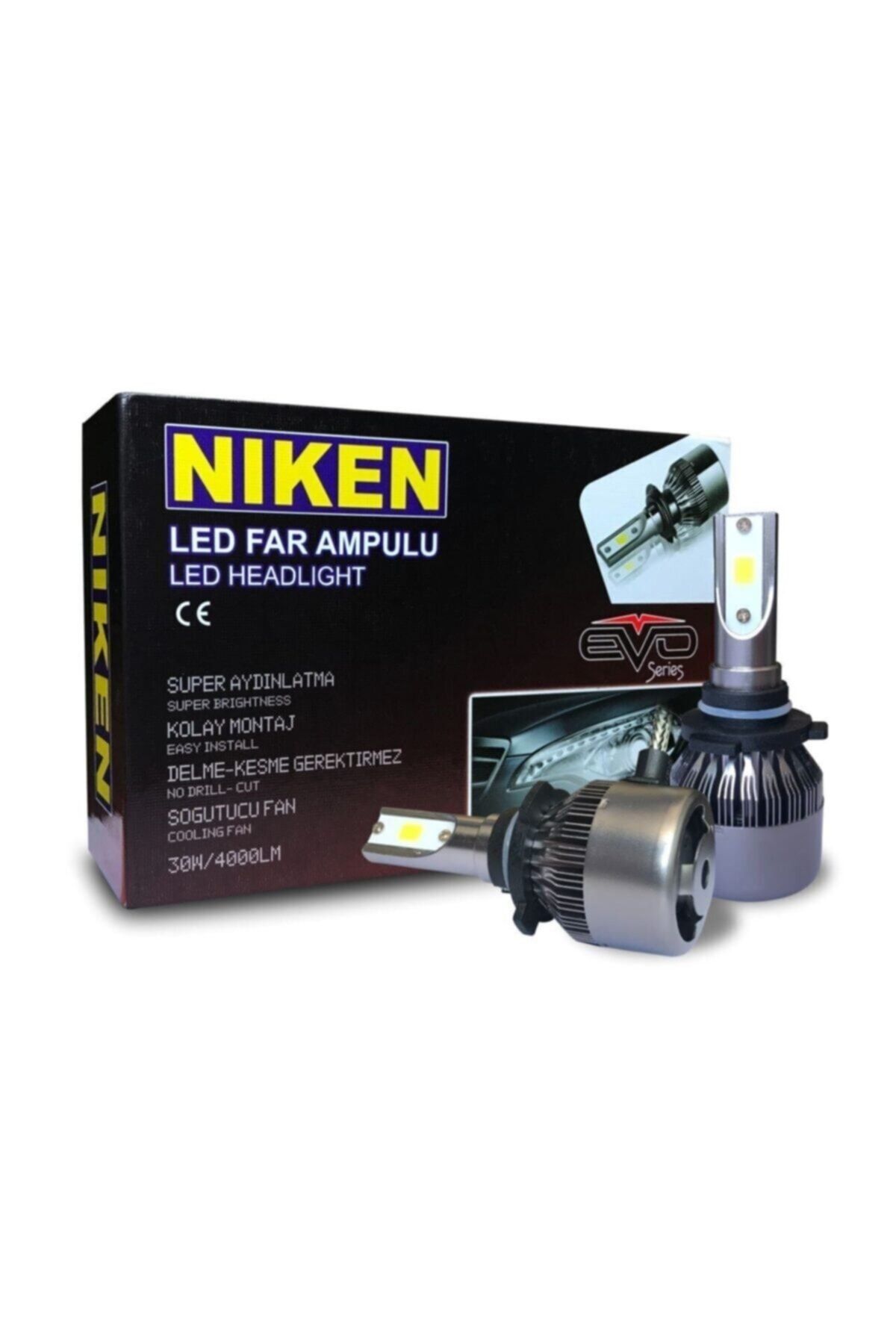 Niken H7 Led Xenon Evo Seri 4000 Lümen 6000k Beyaz Şimşek Etkili