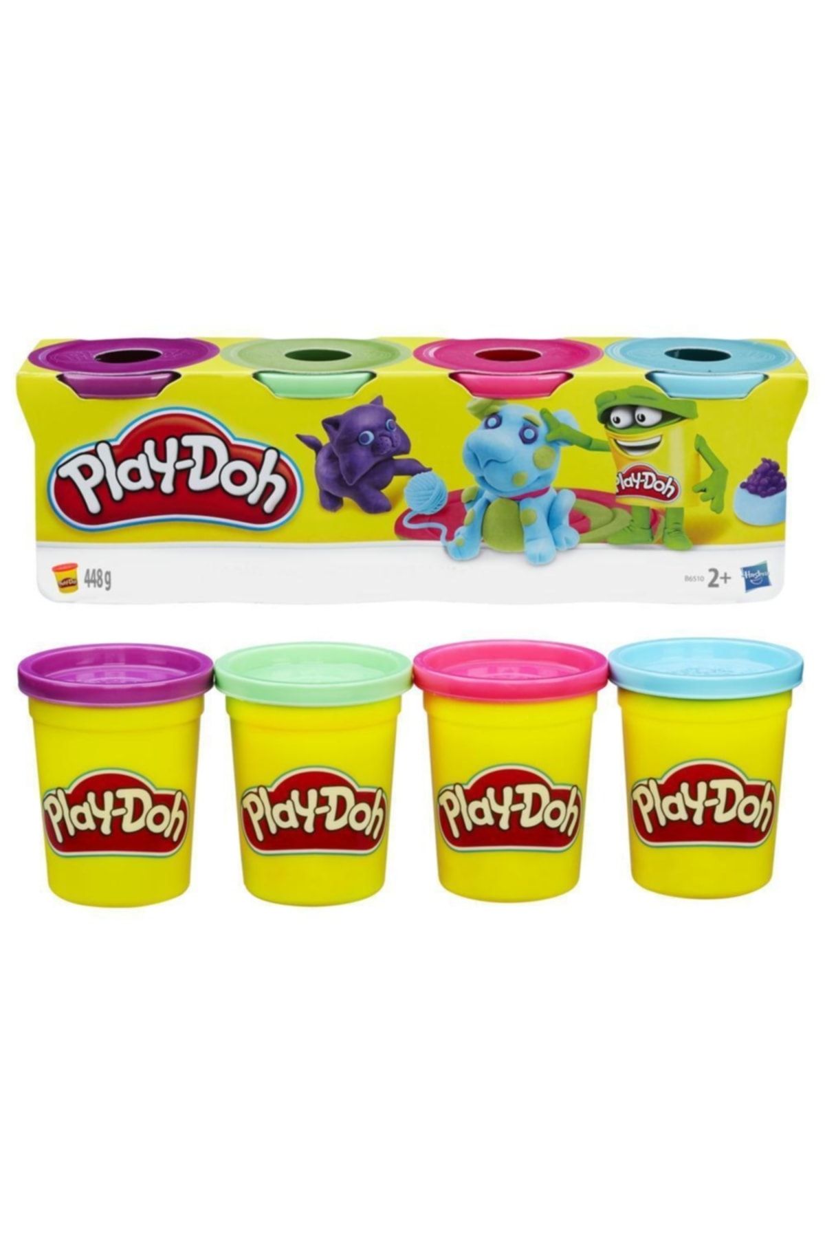 Play Doh Oyun Hamuru 448 Gr 4 Renk 1 Paket / Mor - Yeşil - Pembe - Turkuaz
