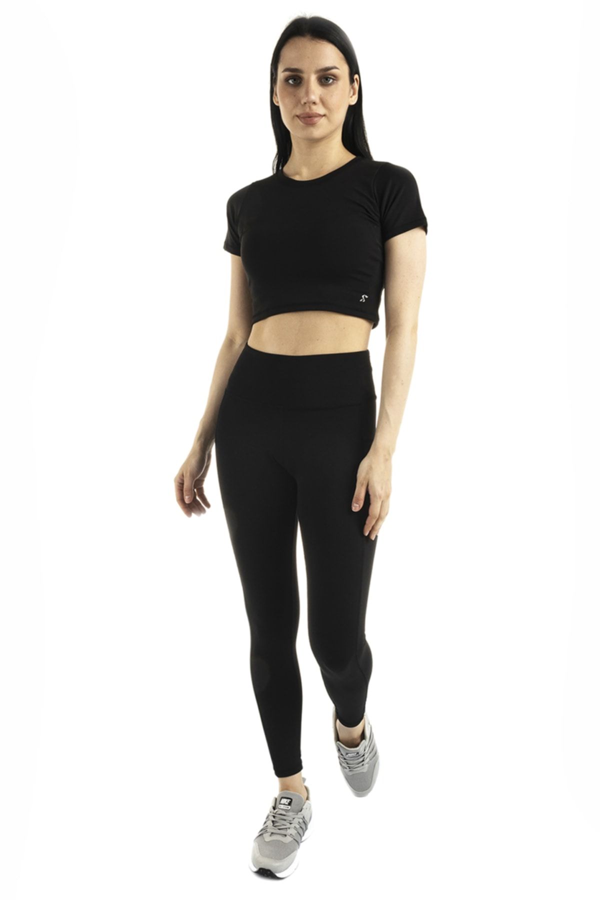The Step Sports Kadın Siyah Spocket Cepli Yüksek Bel Toparlayıcı, Sıkılaştırıcı Yoga Tayt 25"