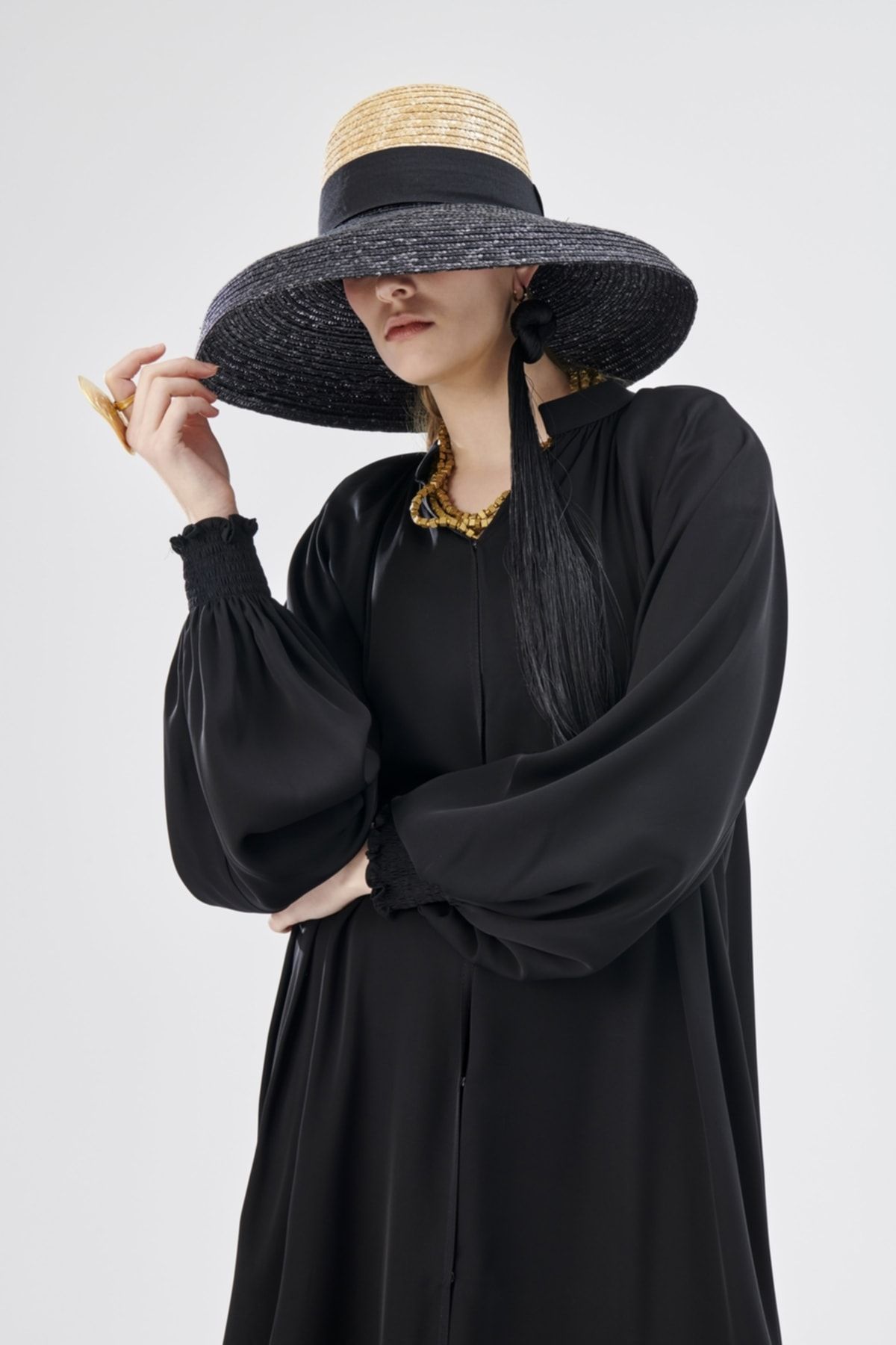Nuum Design Reglan Kol Abaya Siyah