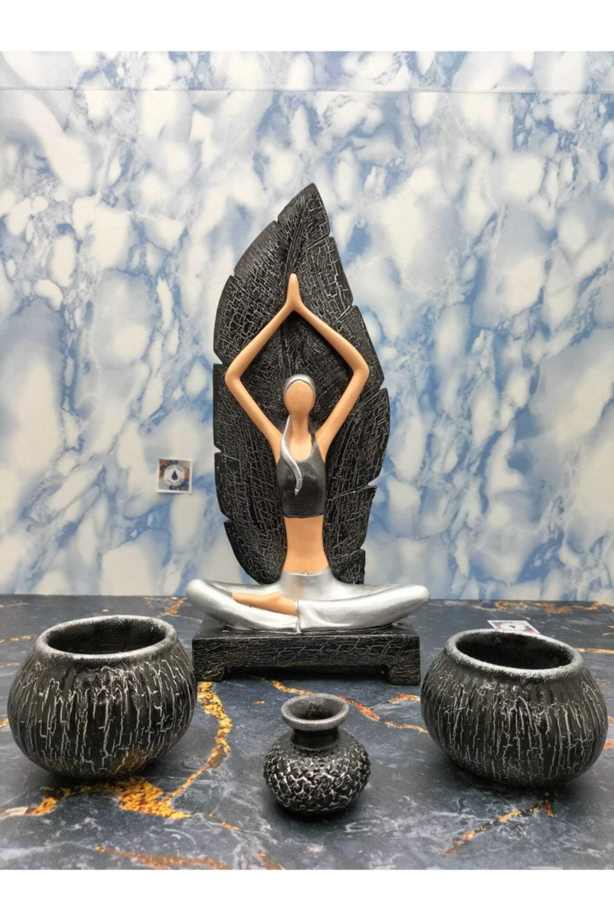 By Damla Collection Damla Hediyelik Yoga Yapan Kız Tütsülük Ve Mumluk Dhyykçatlatma Gümüş