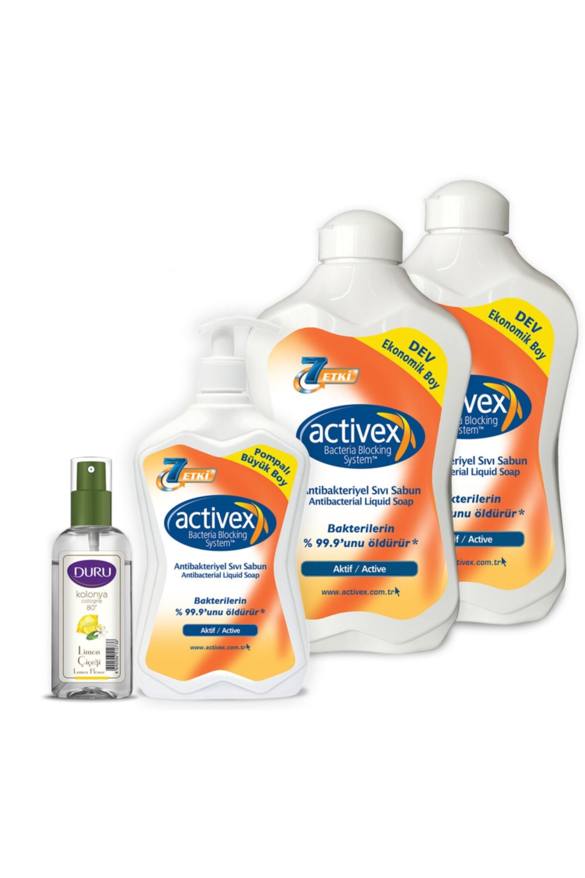 Activex Antibakteriyel Sıvı Sabun Aktif 1,5 1,5 700ml 50 ml Duru Kolonya Ile Birlikte
