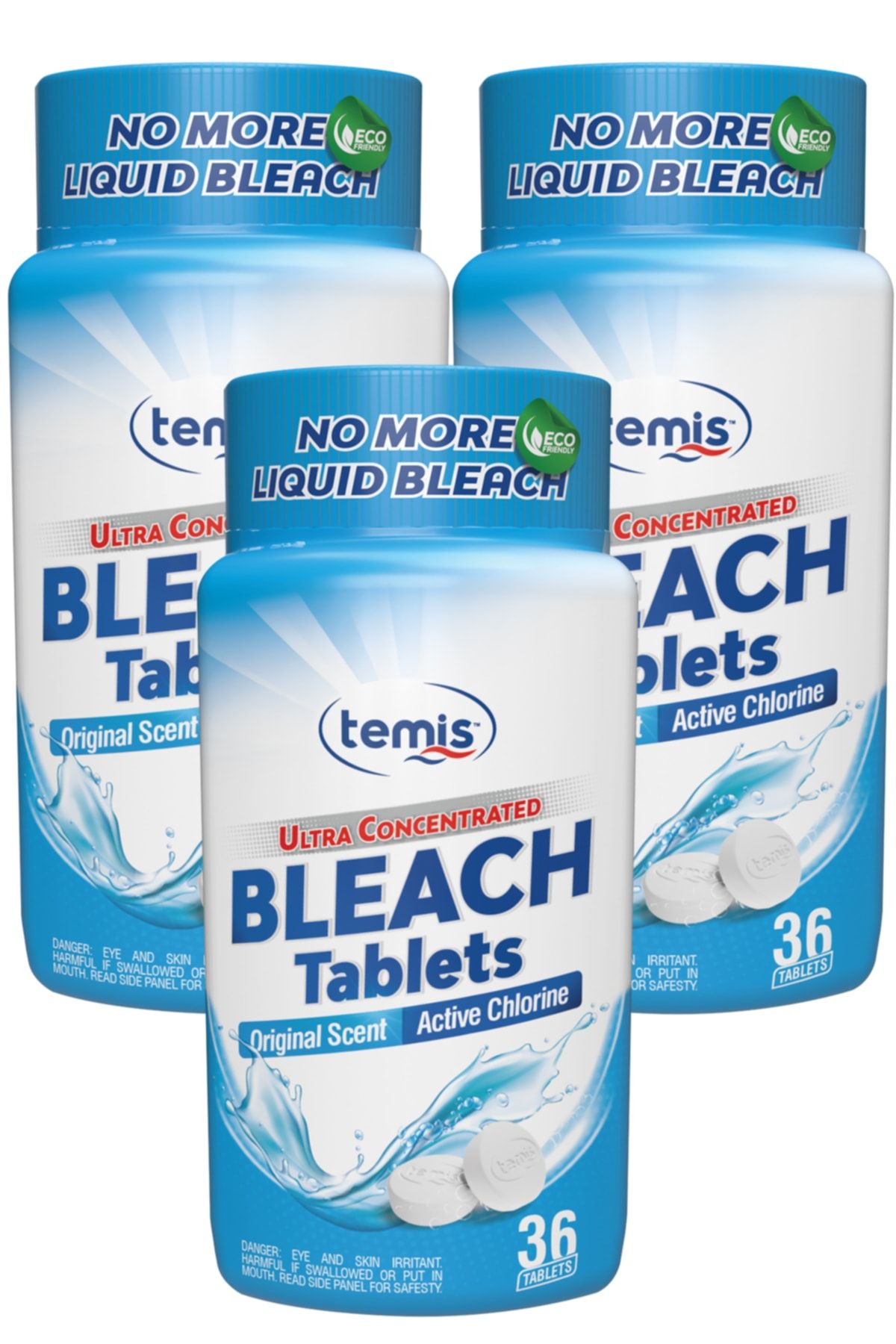 Temis 3'lü Yeni Nesil Çamaşır Suyu Tableti 36 Tablet Çamaşır Beyazlatıcı Tablet Fosfat Içermez Aktif Klor