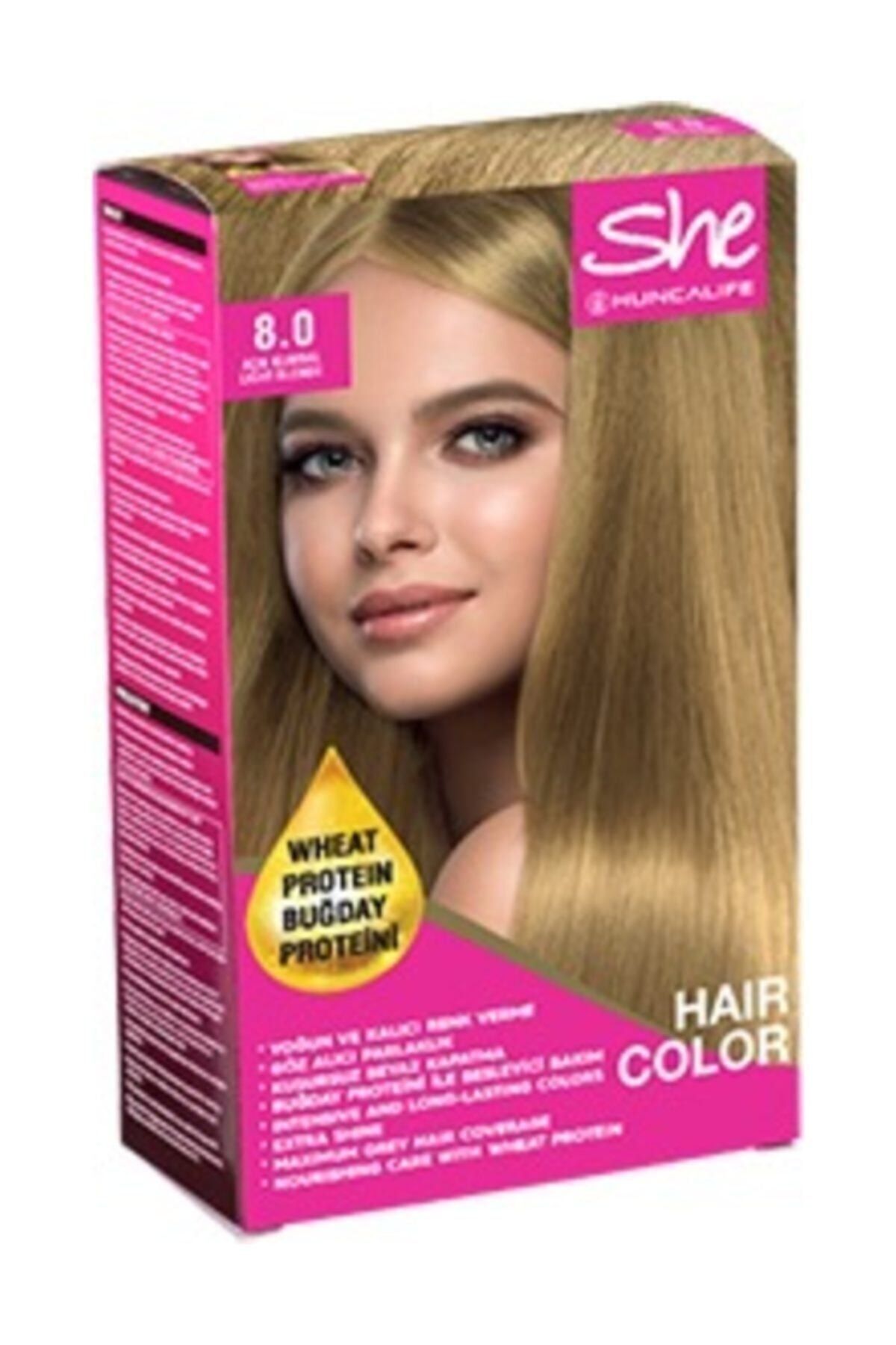 Huncalife She Natural Color Saç Boyası 8.0 Açık Kumral - 8690973723314