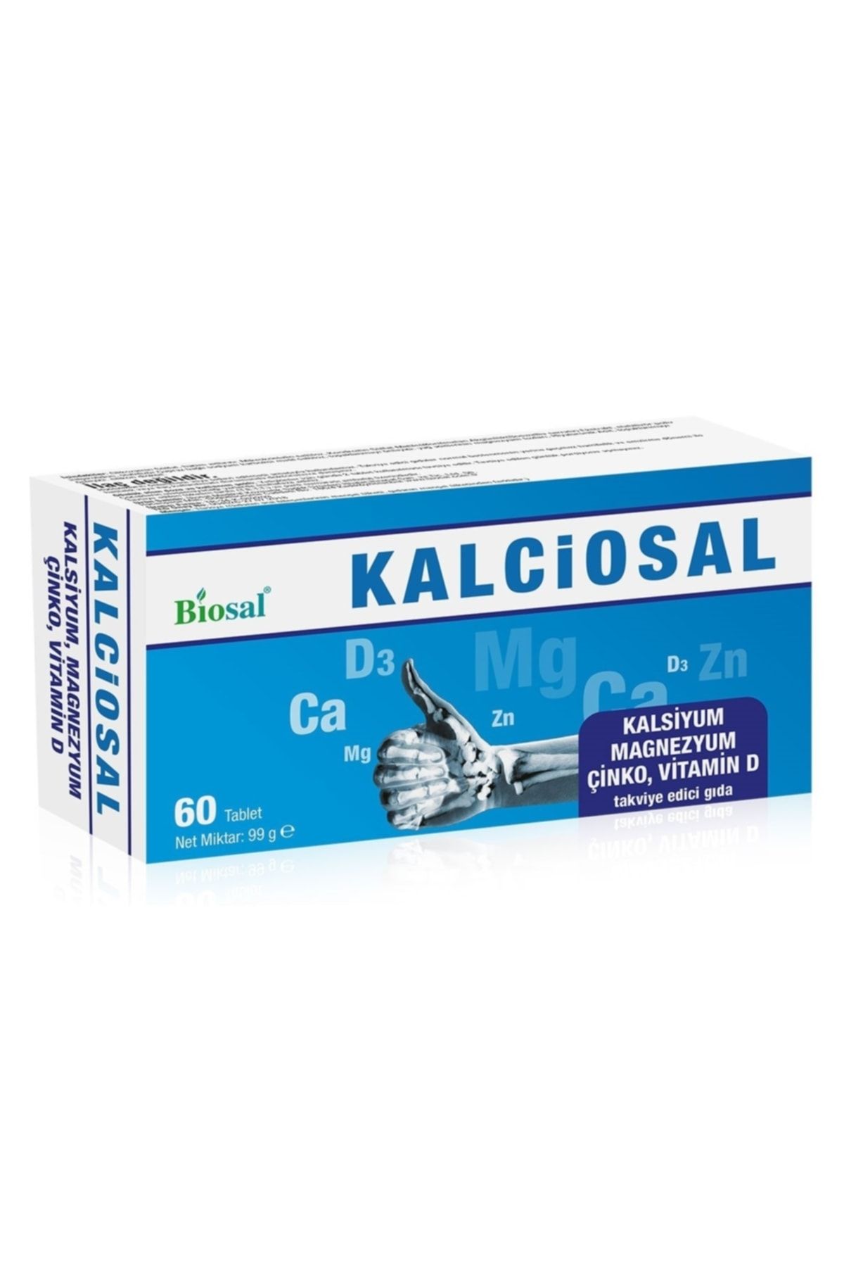 Biosal Kalsiyum Magnezyum Çinko Vitamin D 60 Tablet Kalciosal