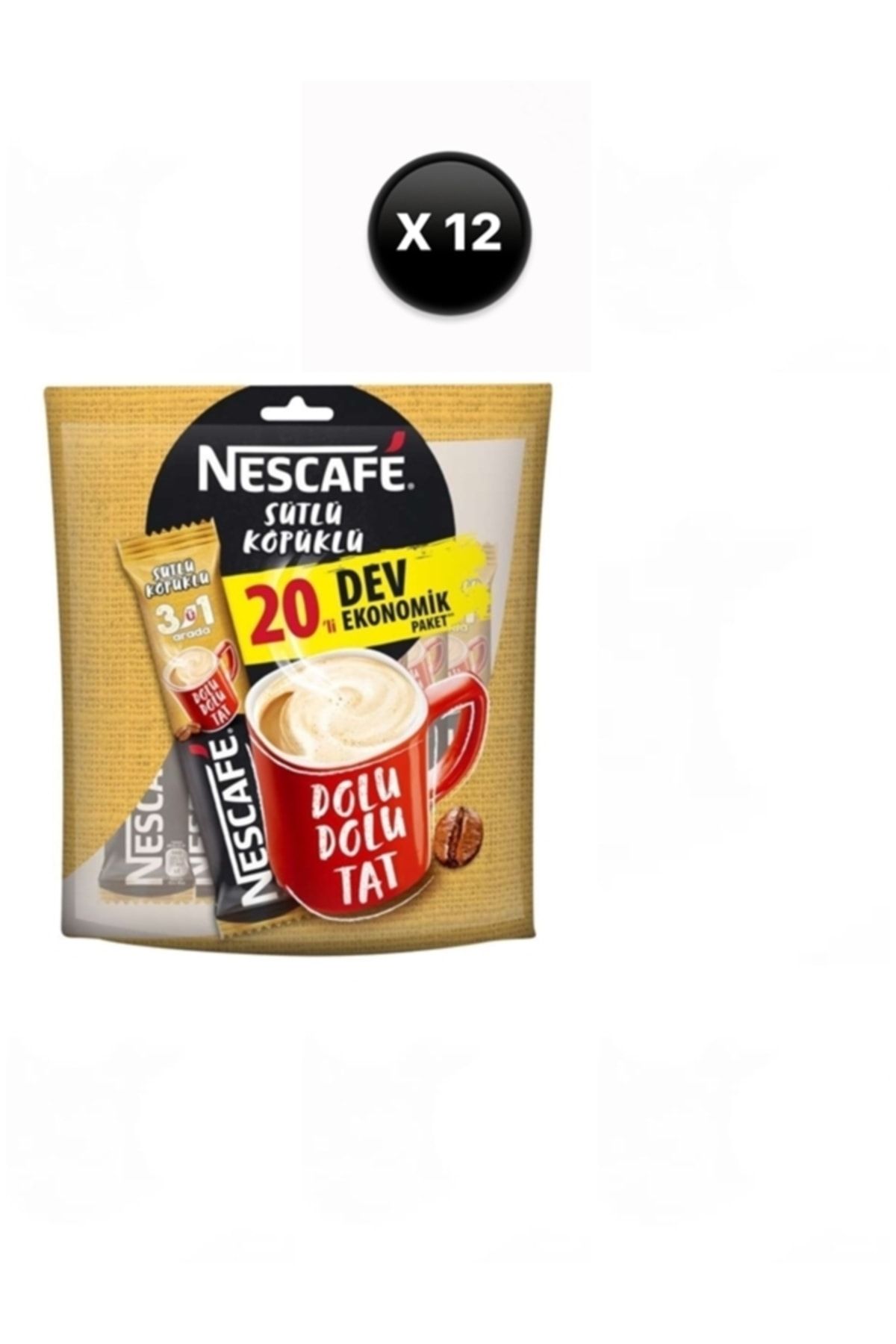 Nescafe 3n1 Arada Sütlü Köpüklü Dev 20'li*12