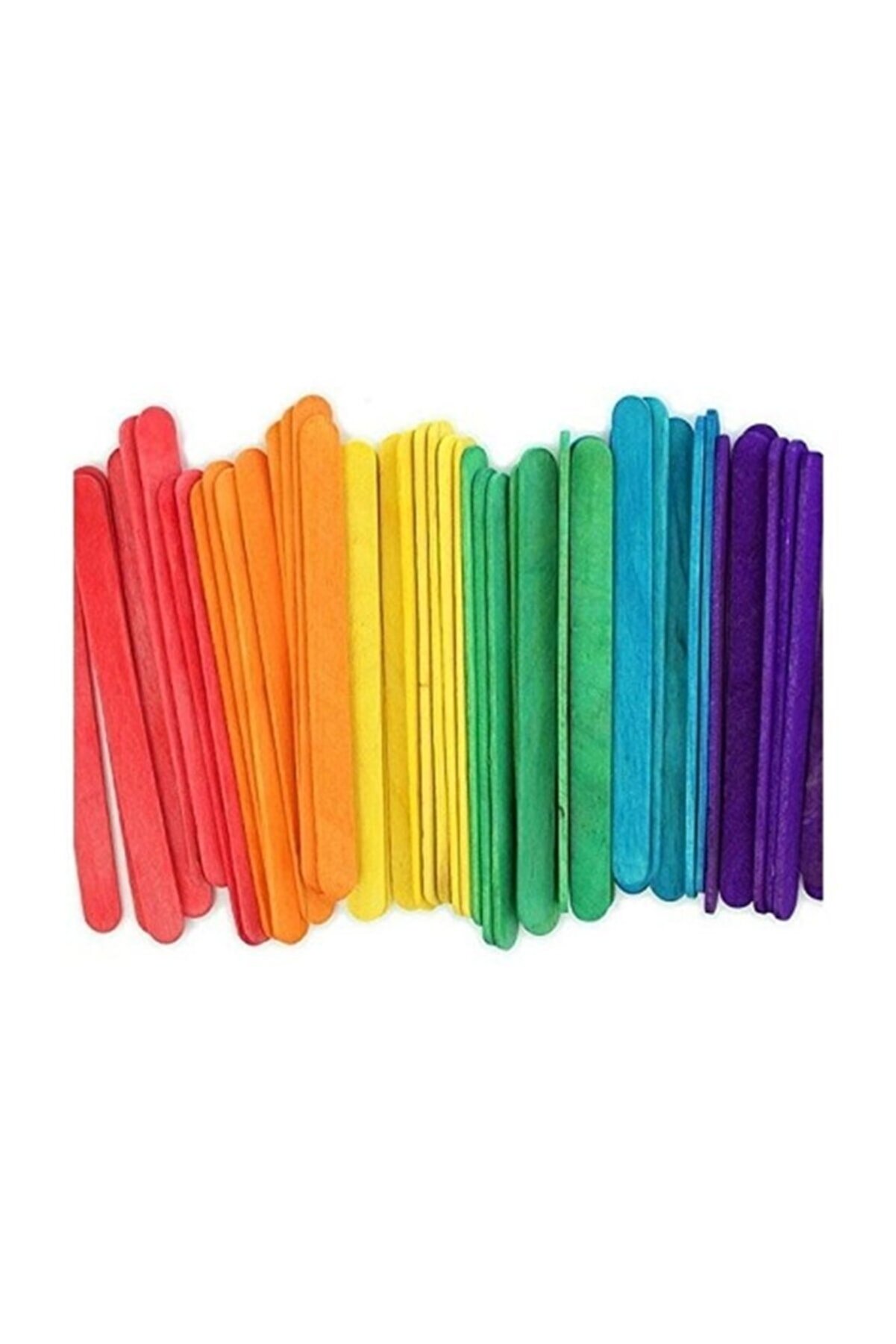 KRAF Unisex Kids Ahşap Çubuk Renkli 50 Li Büyük Çx