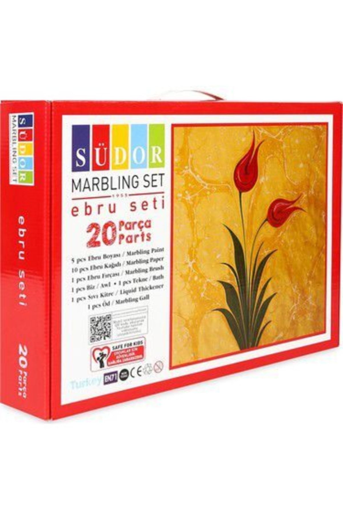 Südor 20 Parça Ebru Seti Ebru Sanatı Hobi Seti Eğitici Marblıng Sanatsal Set