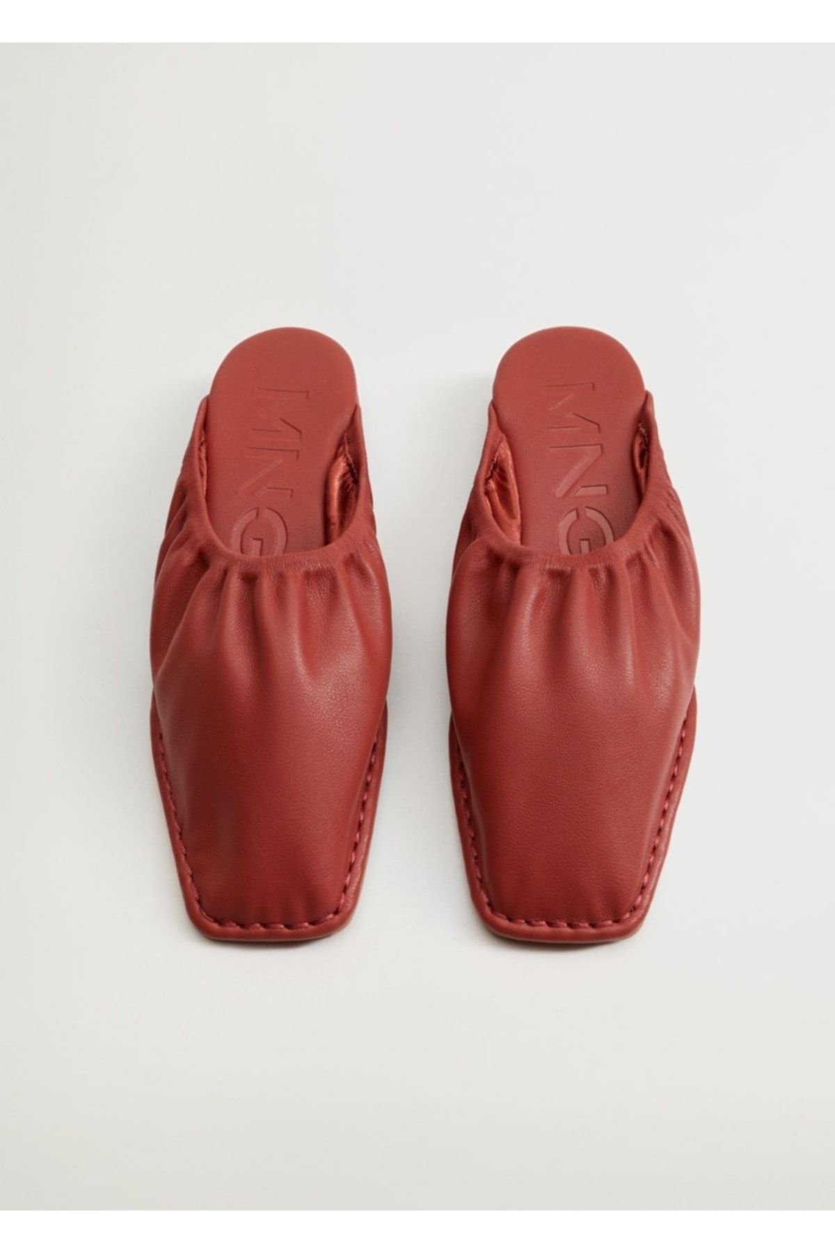MANGO Kadın Kırmızı Dolgu Topuklu Büzgülü Sandalet