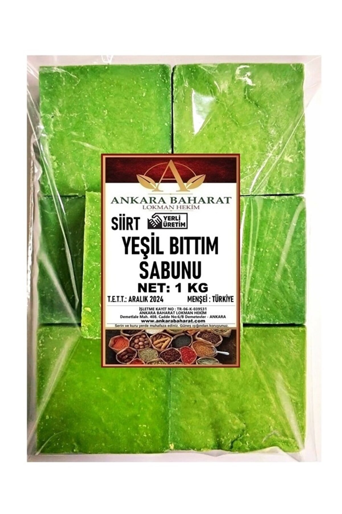 Ankara Baharat Doğal Bıttım Sabunu Yeşil Siirt - 1 Kg
