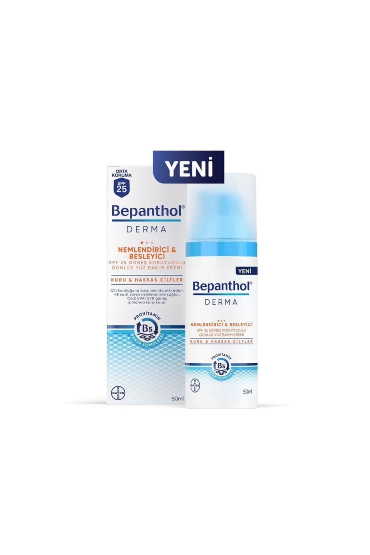 Bepanthol Derma Nemlendirici & Besleyici Spf 25 Güneş Koruyuculu Günlük Yüz Bakım Kremi 50 Ml
