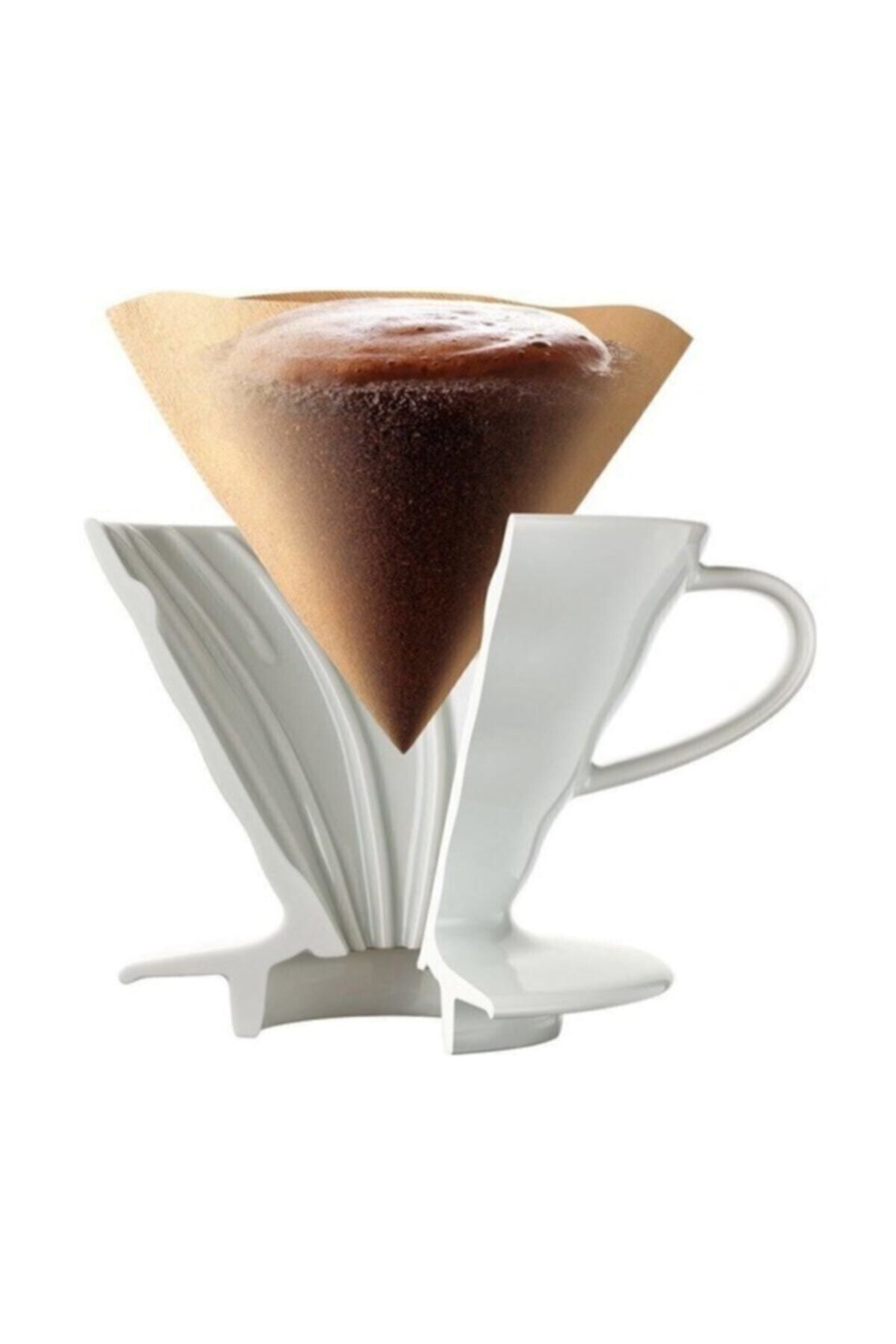 Epinox V60 02 Seramik Kahve Demleme Ekipmanı (beyaz) Ceramic Coffee Dripper V60 02 (white)