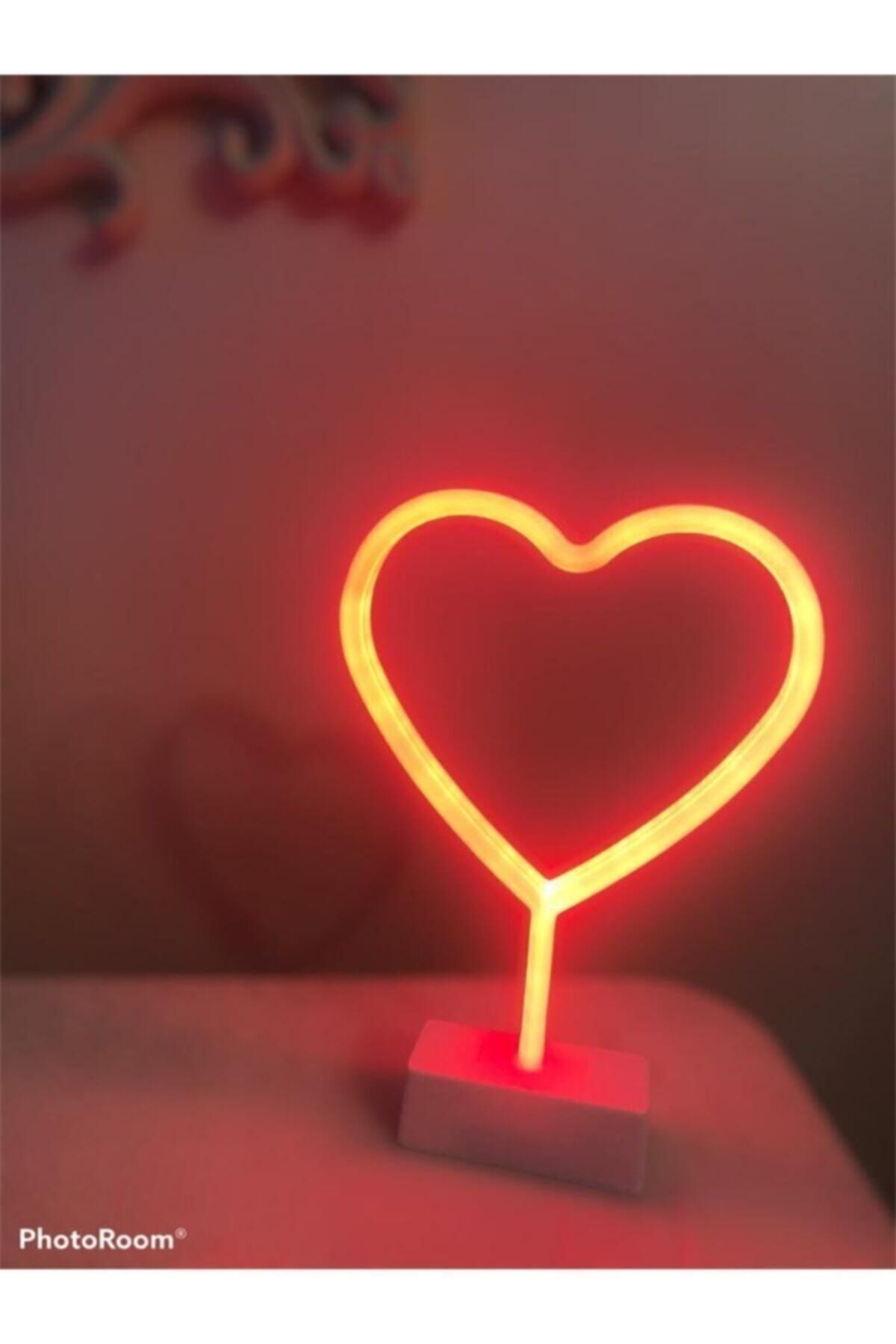 Naturalove Dekoratif Led Neon Gece Lambası Kalp Kırmızı 27 Cm