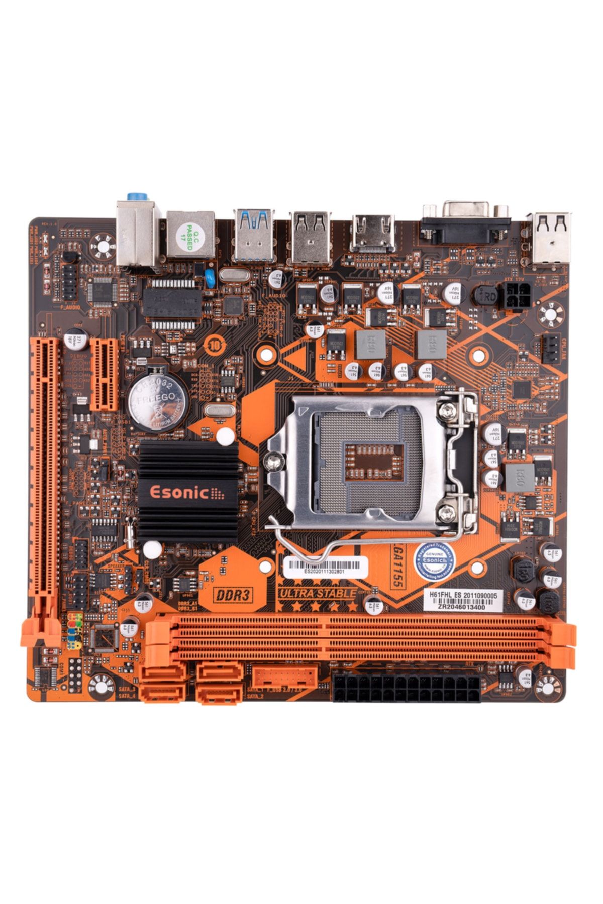 ESONIC H61 Fhl Lga 1155 Pin 2x Ddr3 1333 Mhz Usb 3.0 Kutulu Anakart