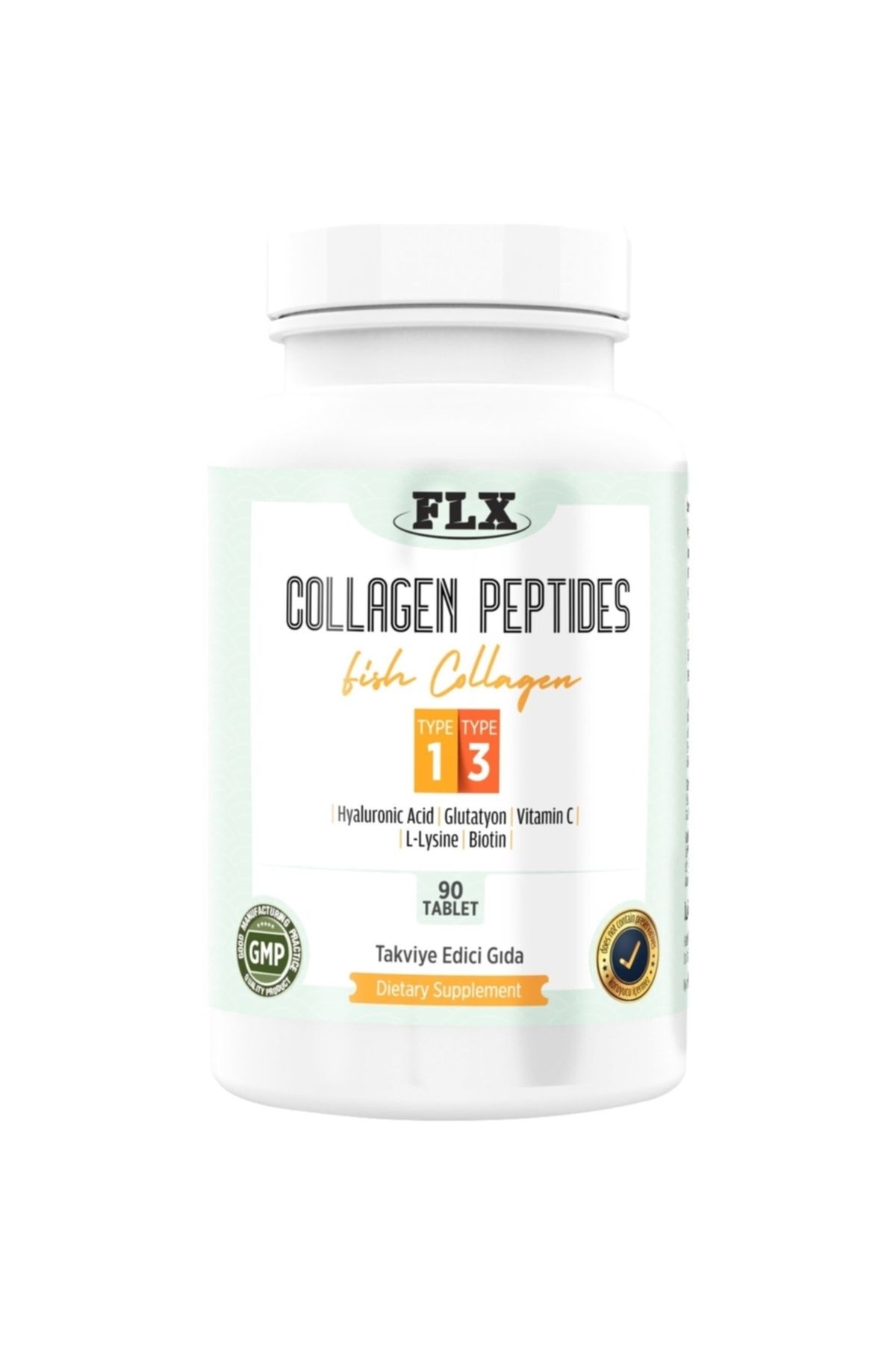 FLX Collagen Hyaluronik Asit Biotin Vitamin C Tip 1-3 Balık Kollajen 90 Tablet