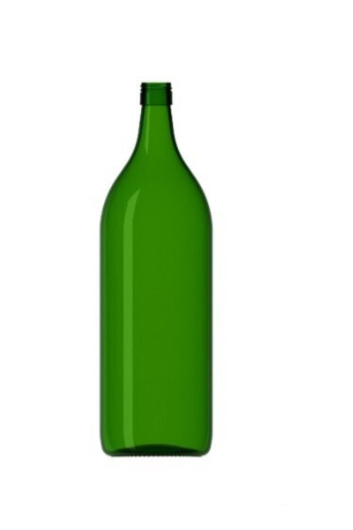 Şişecam 1 Adet Plastik Kapaklı 2 Litre Cam Şişe Şarap Zeytinyağı Su Şişesi Zümrüt Yeşili
