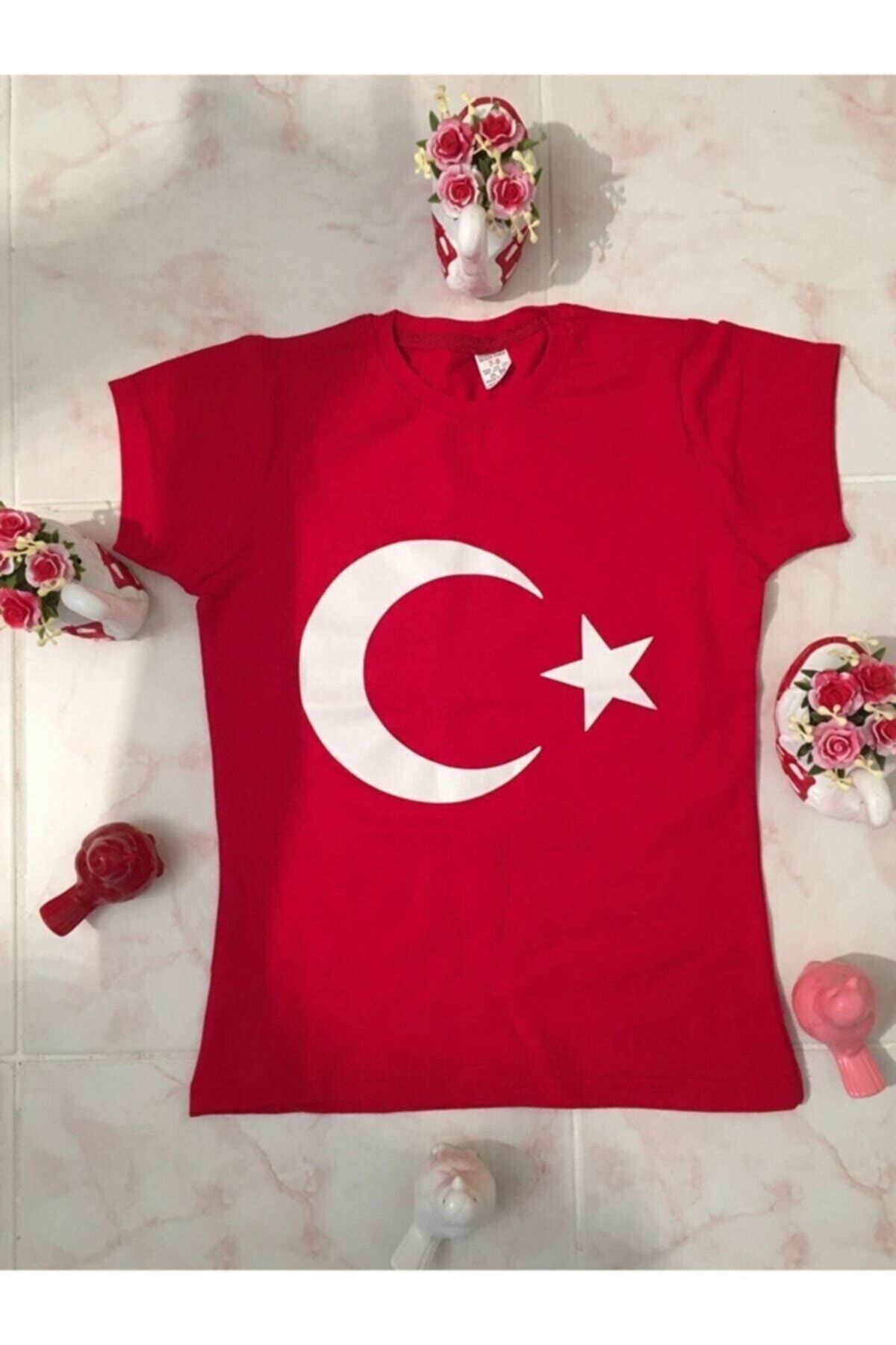 Genel Markalar Ay Yıldızlı Türk Bayraklı Unisex T-shirt