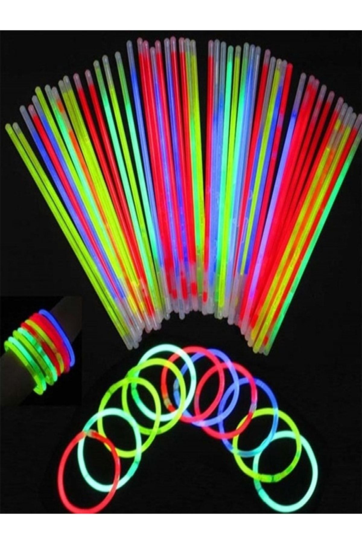 Genel Markalar Glowstick Neon Çubuklar 50 Adet