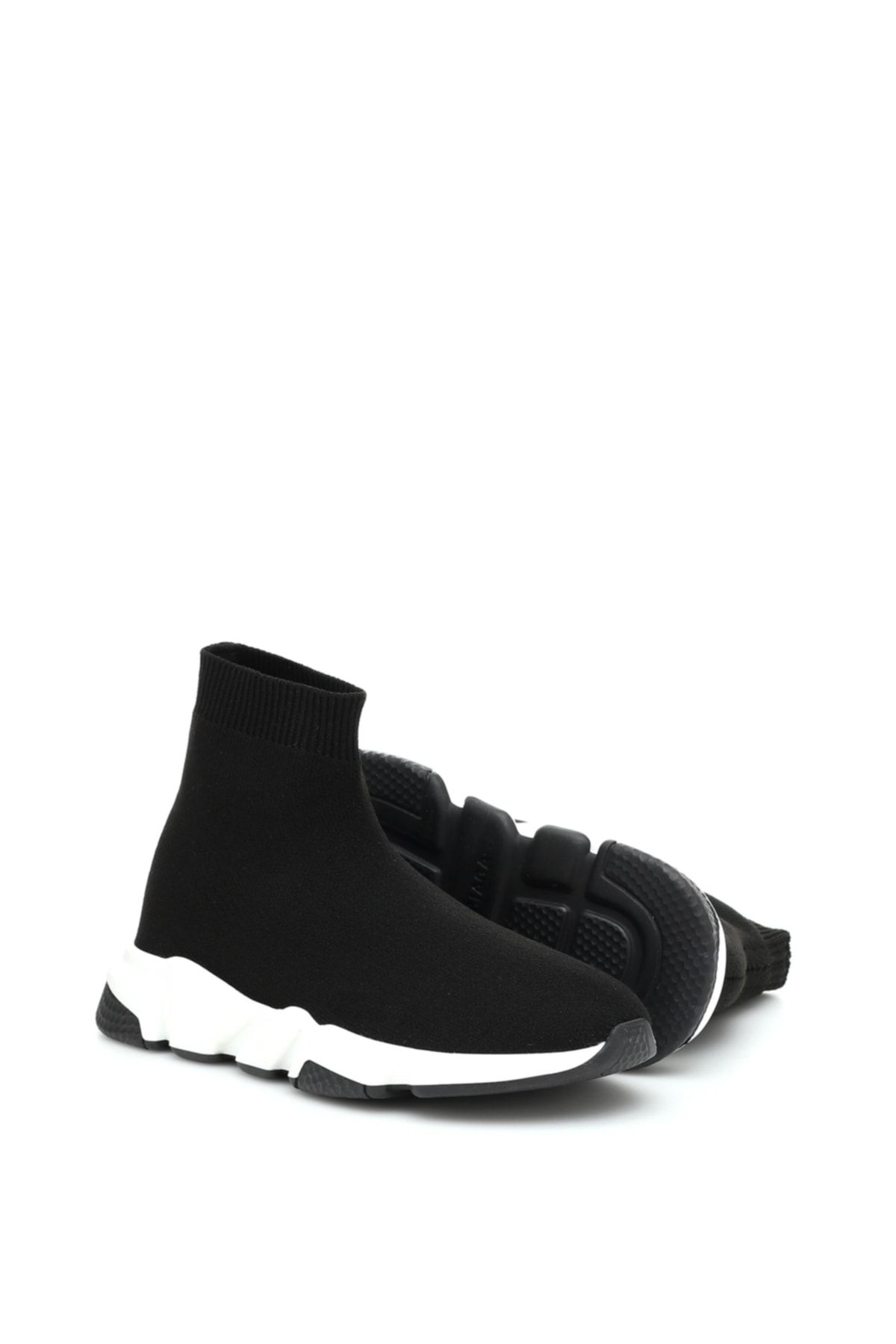 Just Shoes Kadın Çorap Spor Ayakkabı Siyah Beyaz Yüksek Taban Sneaker -1beden Küçük Alınız