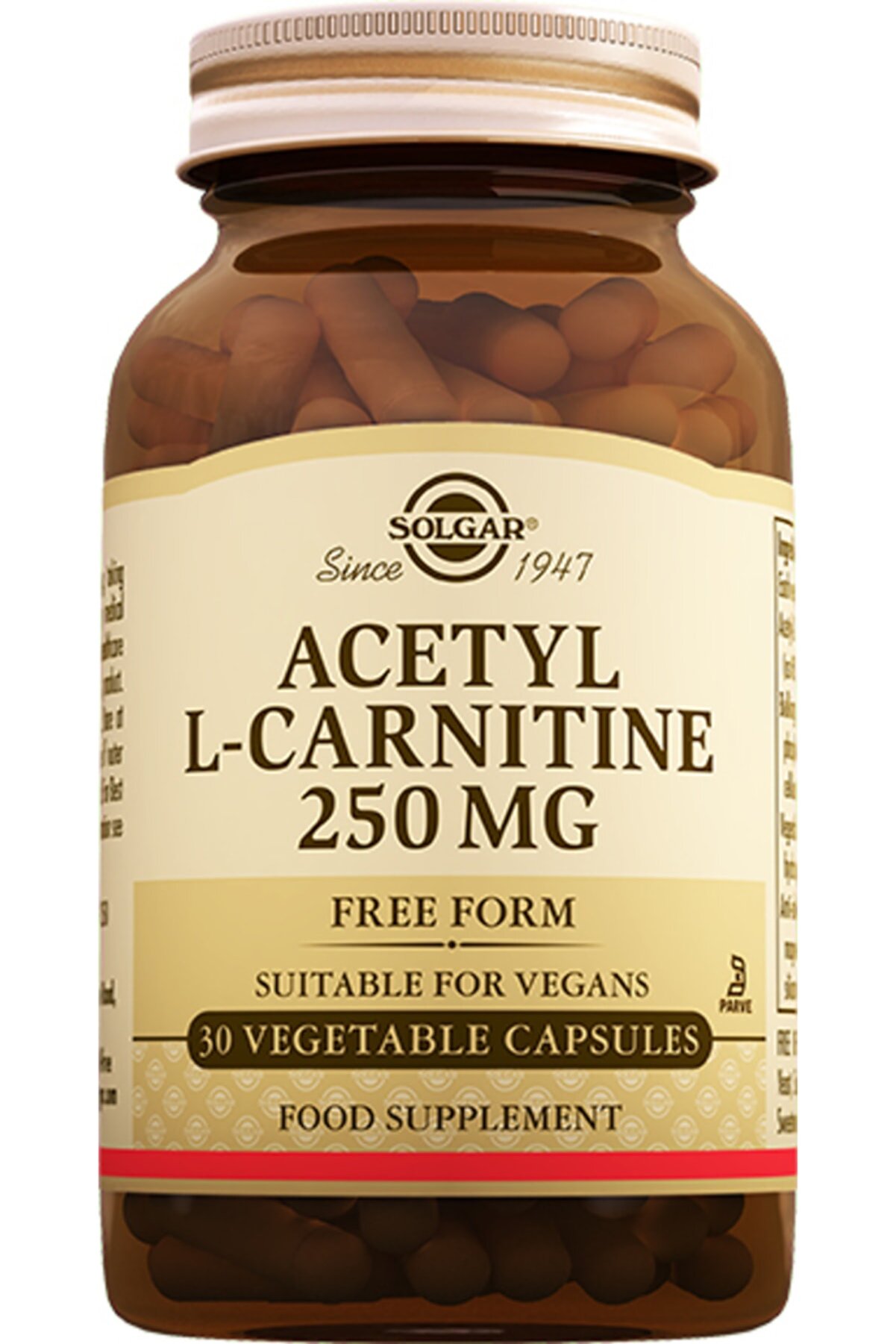 Solgar Acetyl L Carnitine 250 Mg 30 Kapsül (asetil Acetil)