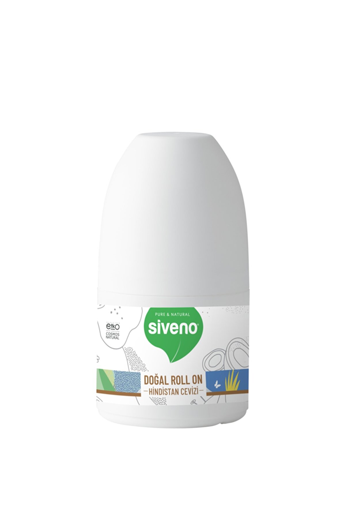 Siveno %100 Doğal Roll-on Hindistan Cevizli Deodorant Ter Kokusu Önleyici Bitkisel Lekesiz Vegan 50 ml