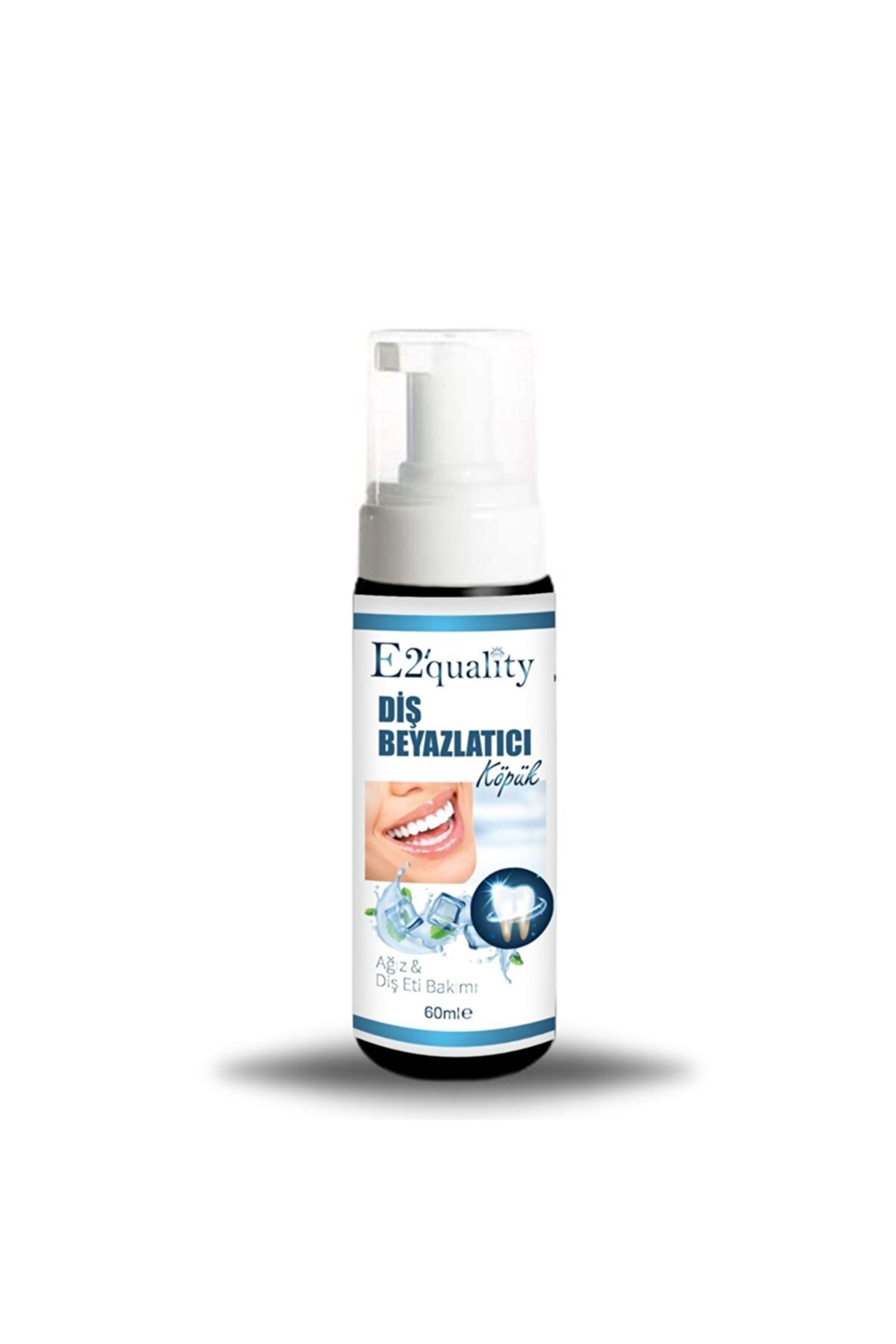 E2'quality Beyazlatıcı Ağız Hijyeni Ferahlatıcı Köpük Diş Macunu Florürsüz 60 ml