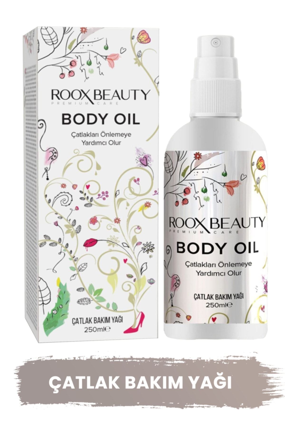 Roox Beauty Çatlak Karşıtı Bakım Yağı – Çatlak Önleyici & Giderici – Hamile Ve Annelere Özel – 250 Ml