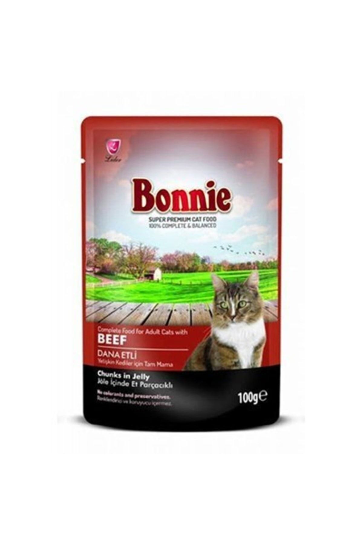 Bonnie Dana Etli Pouch Jelly Yetişkin Kedi Konserve Maması 100 gr x 20 li